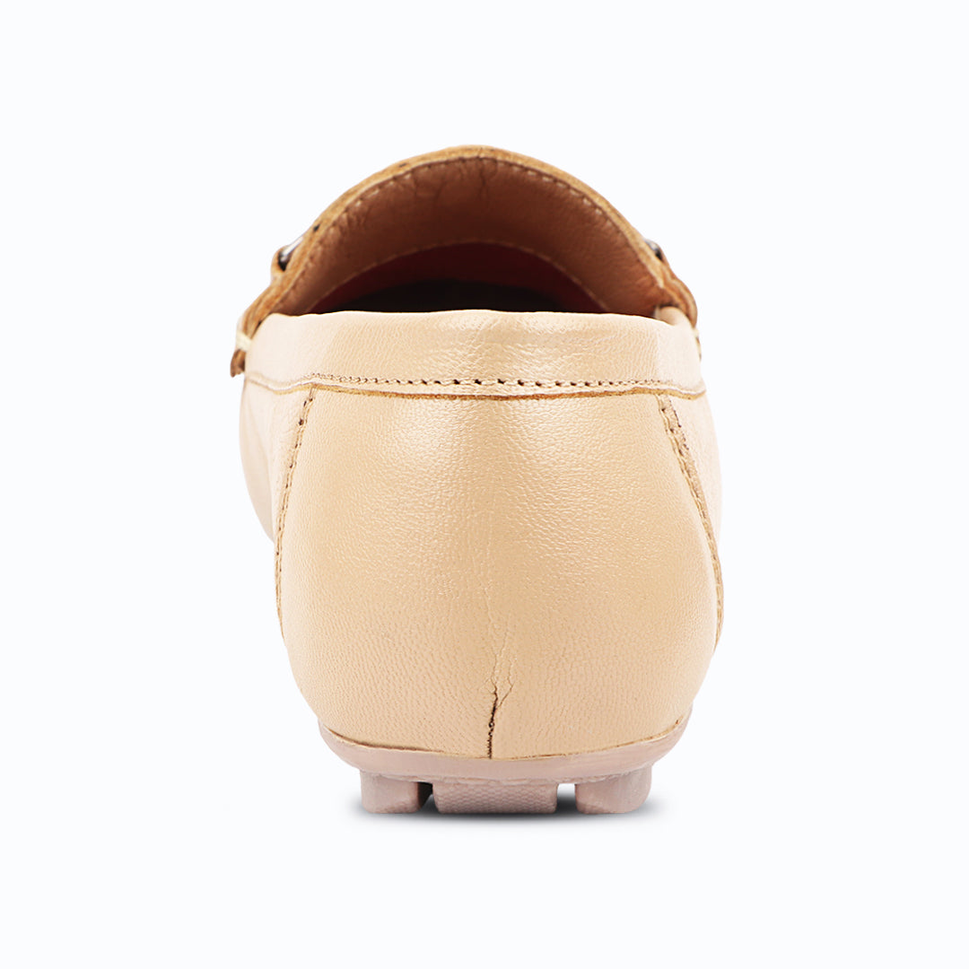 Medifeet Genuine Leather Metal Top Loafers with Arch Support For Women's