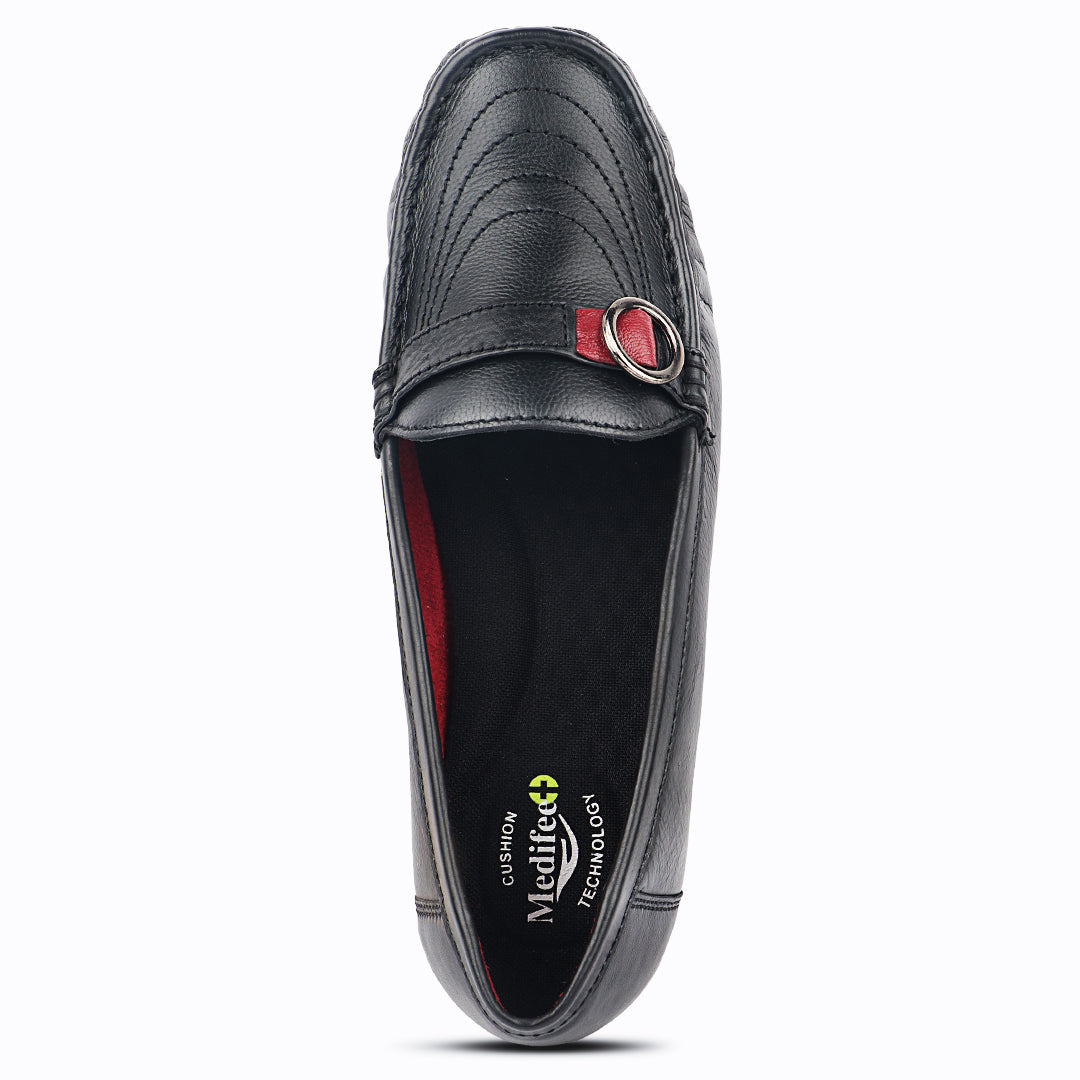 Medifeet Genuine Leather Comfort With Arch Support Loafers For Women's