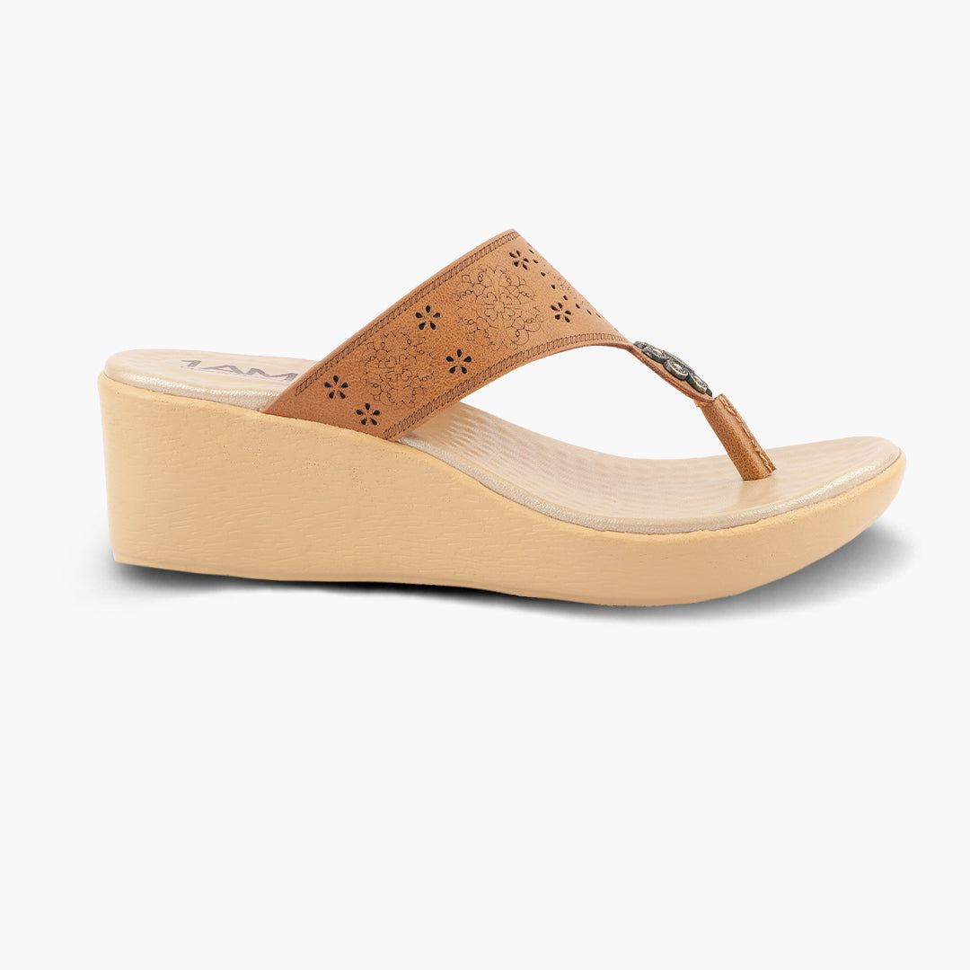 Medifeet Heel Sandals With Embellished Strap For Women's (Arch Support & Comfortable & Cushion Footbed Sandals)