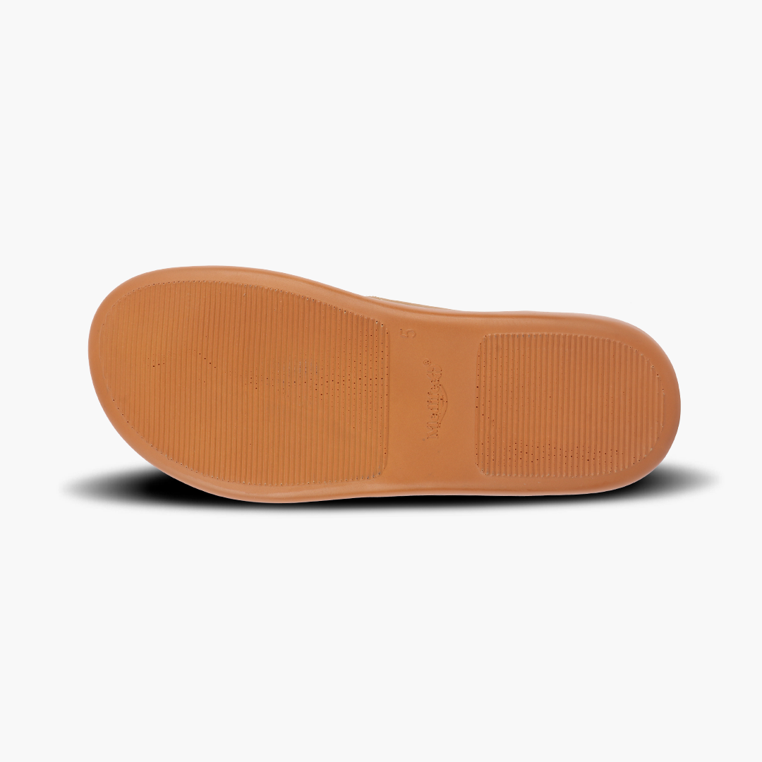 Cushioned V Strap Leather Slippers for Women