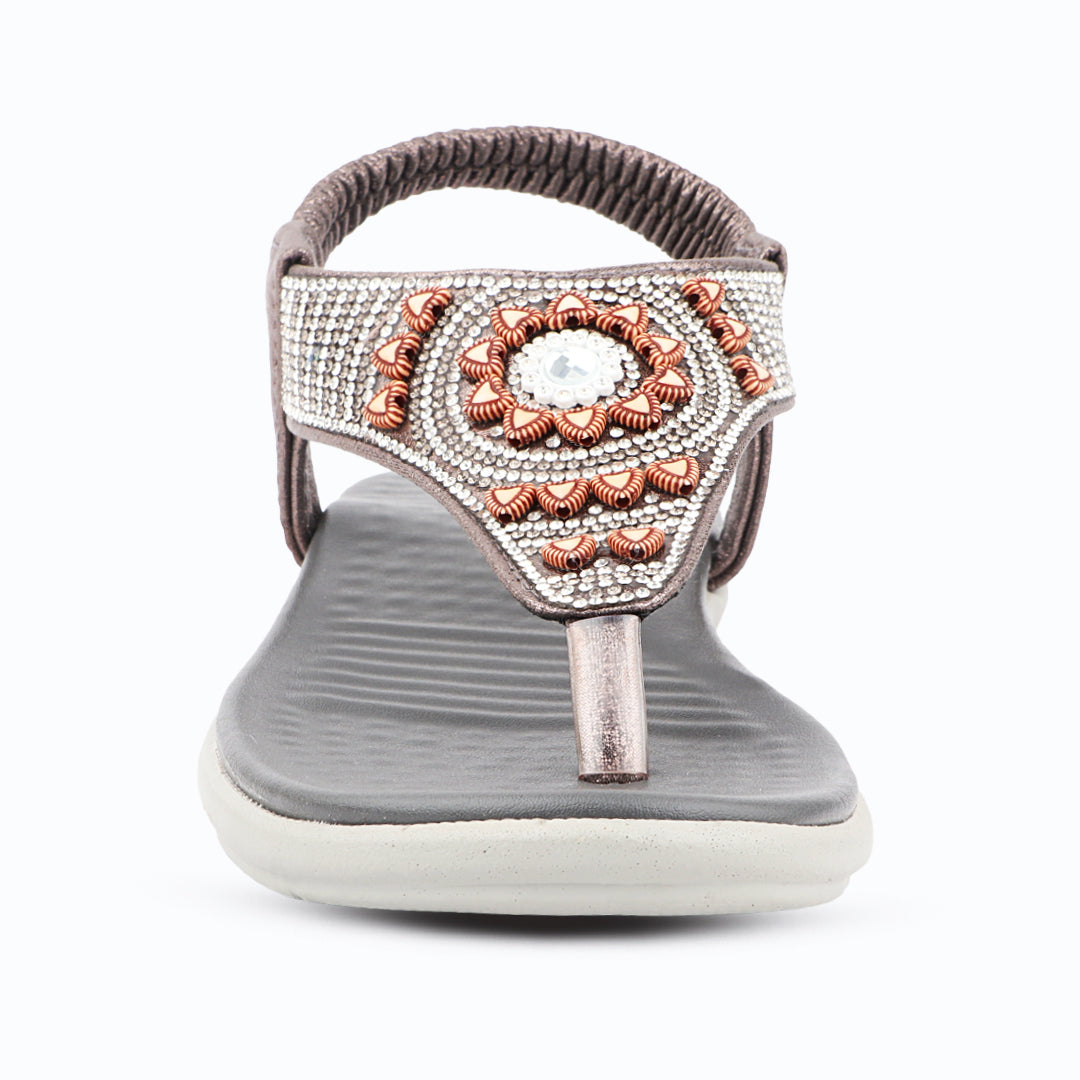 Medifeet Elegance Beadwork Slingback Sandals for Women with Plush Cushion Footbed