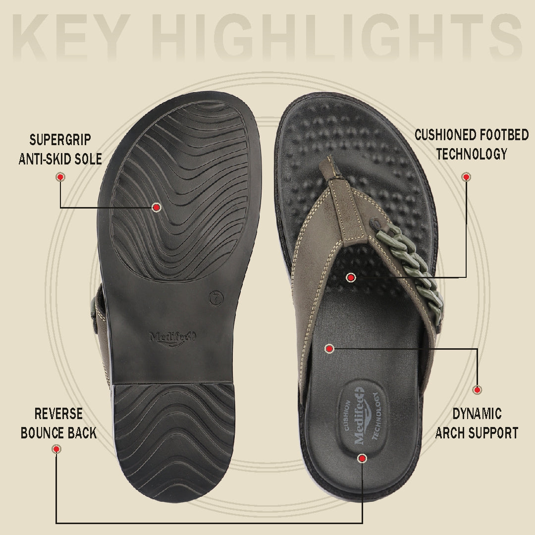 Medifeet Men’s Premium Orthopedic Comfort Sandals | Advanced Arch Support | Cushioned Footbed | Ergonomic Walking & Everyday Wear