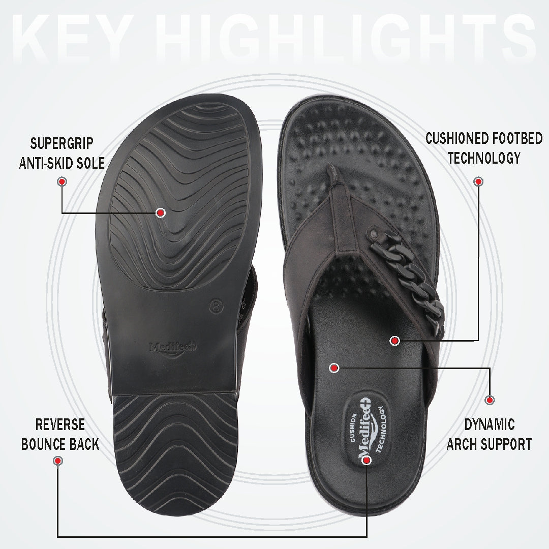 Medifeet Men’s Premium Orthopedic Comfort Sandals | Advanced Arch Support | Cushioned Footbed | Ergonomic Walking & Everyday Wear