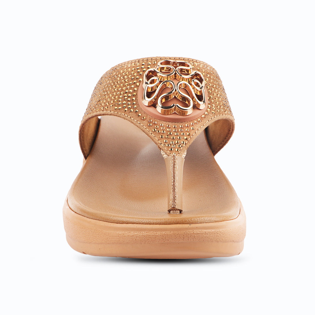 Medifeet Stylish Stone and Comfy Slippers for Women with Midsole Arch Support