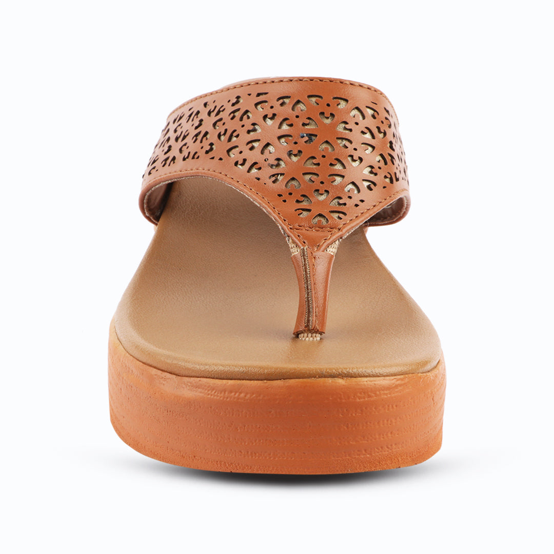 Medifeet Women’s Comfort Wedge Toe-Post Sandals | Cushioned Footbed | Stylish Laser-Cut Upper | Lightweight Platform Heels