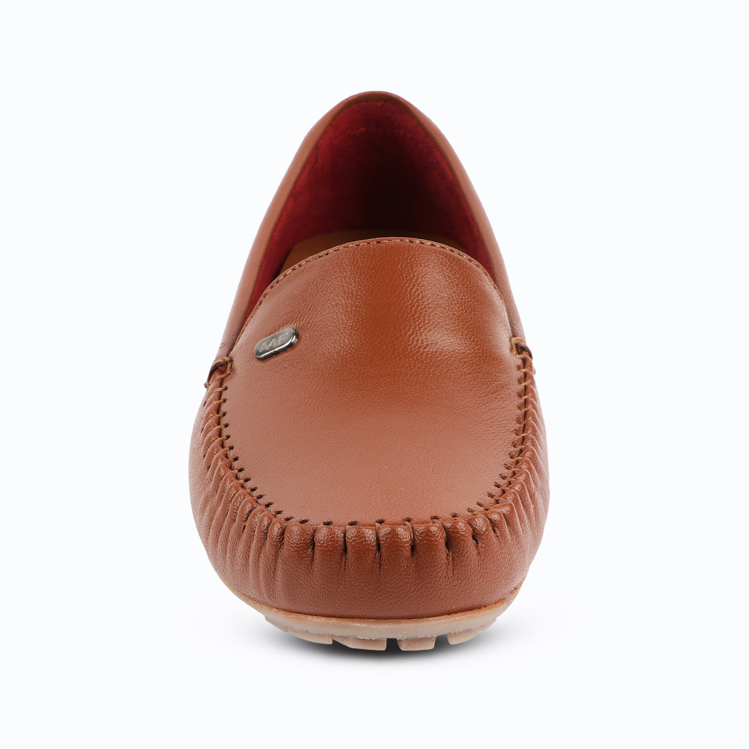 Pointed-Toe Leather Loafers for Women with Extra Cushion