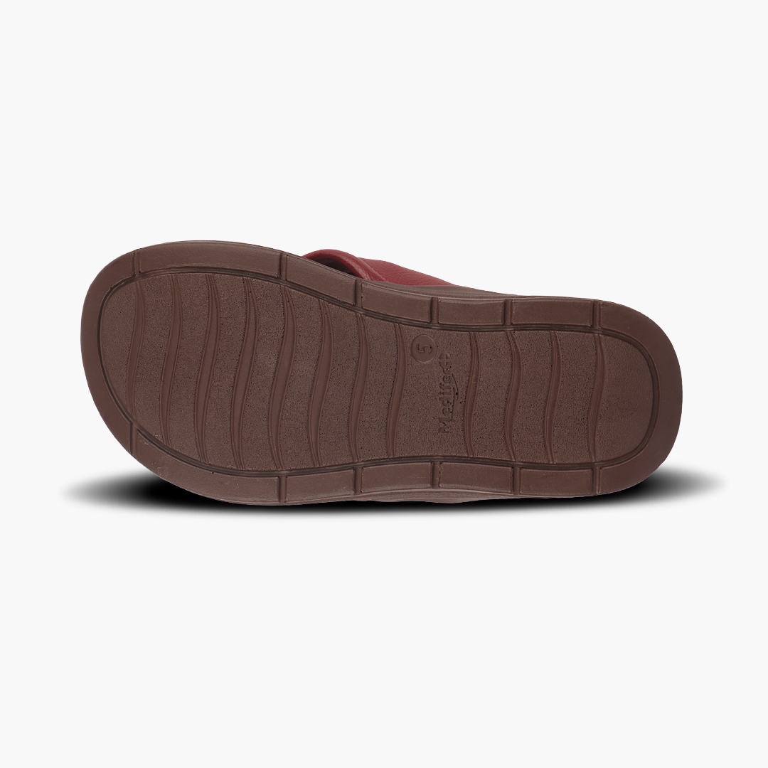 Modern V Strap Style Comfy Leather Slippers for Women