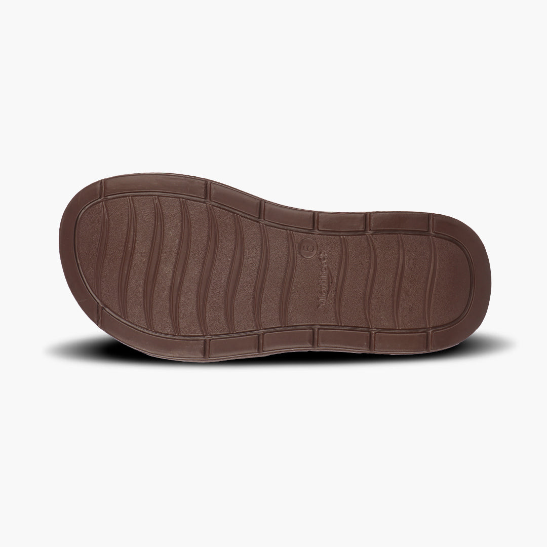 Medifeet Classic Leather Slide for Women (Cushioned Footbed & Arch Support)