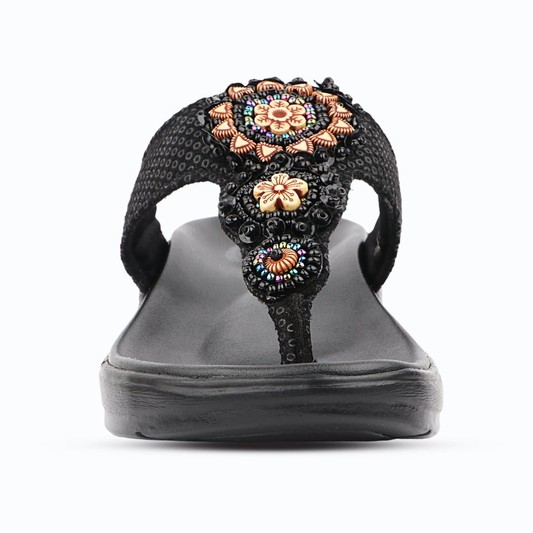 Medifeet Women’s Orthopedic Sandals with Arch Support – Comfortable Beaded Slip-On Flats