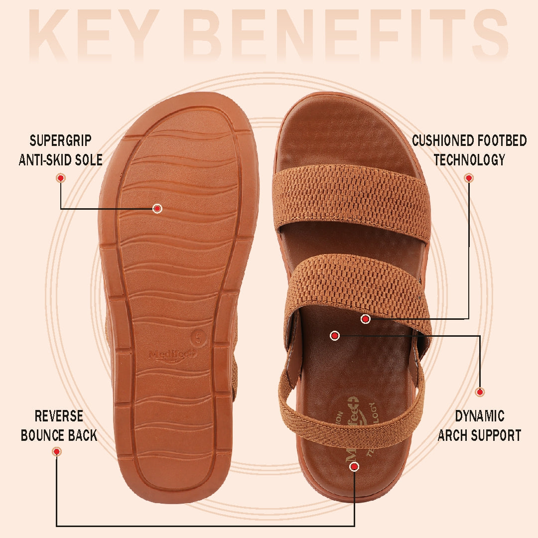 Medifeet Dual Strap Sandals for Women
(with High Back Strap & Arch Support)