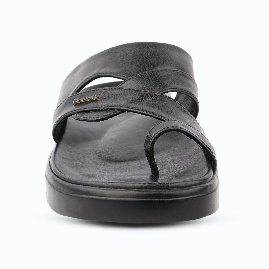 Medifeet Men’s Orthopedic Cross Strap Comfort Slides | Advanced Arch Support | Ultra Cushion Footbed | BASF German Technology Sole | Anti-Skid