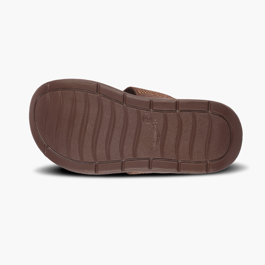 Medifeet Stylish Stone and Comfy Slippers for Women with Midsole Arch Support