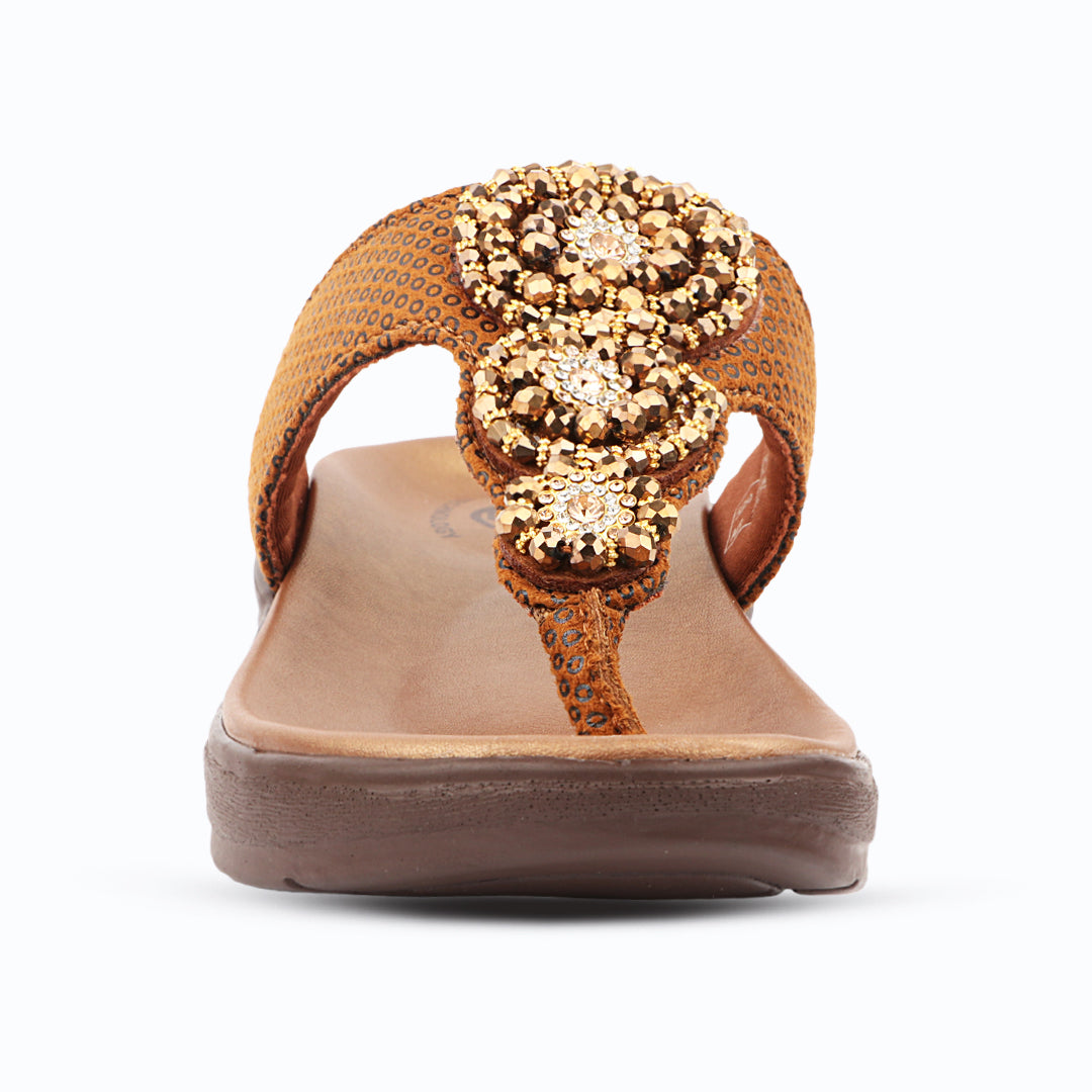 Medifeet Women’s Orthopedic Sandals with Arch Support – Comfortable Beaded Slip-On Flats