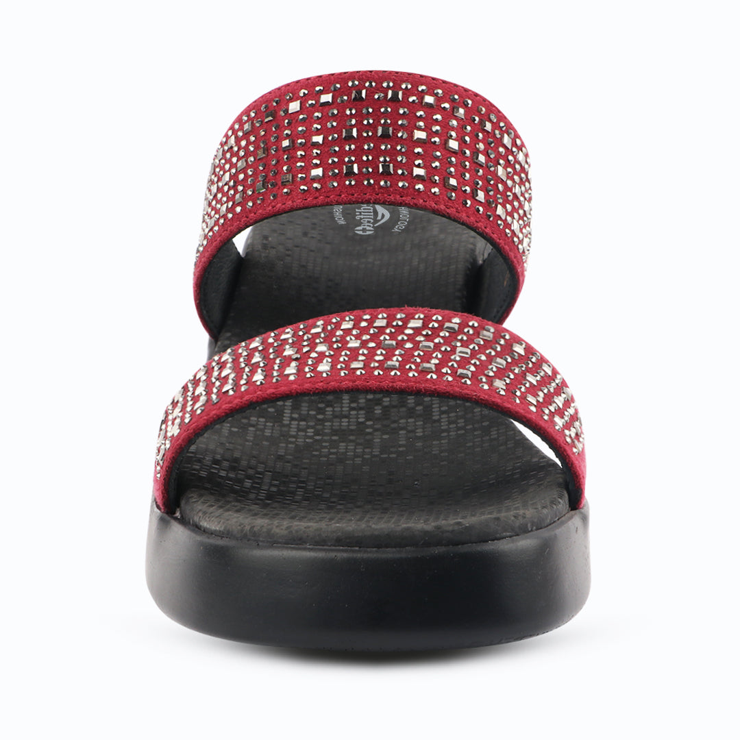 Medifeet Dual Strap Women Wedge Heel Sandals (All Day Wear Comfort)