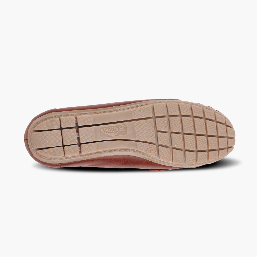 Medifeet Genuine Leather with Arch Support Loafers For Women's