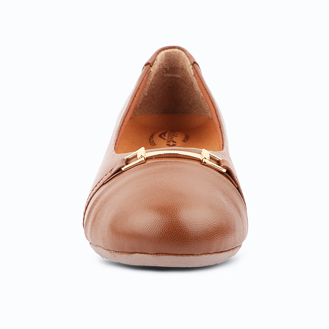 Medifeet Women's Genuine Leather Flats Ballet – (Arch Support, Cushioned Insole, Formal & Office Wear Comfort)