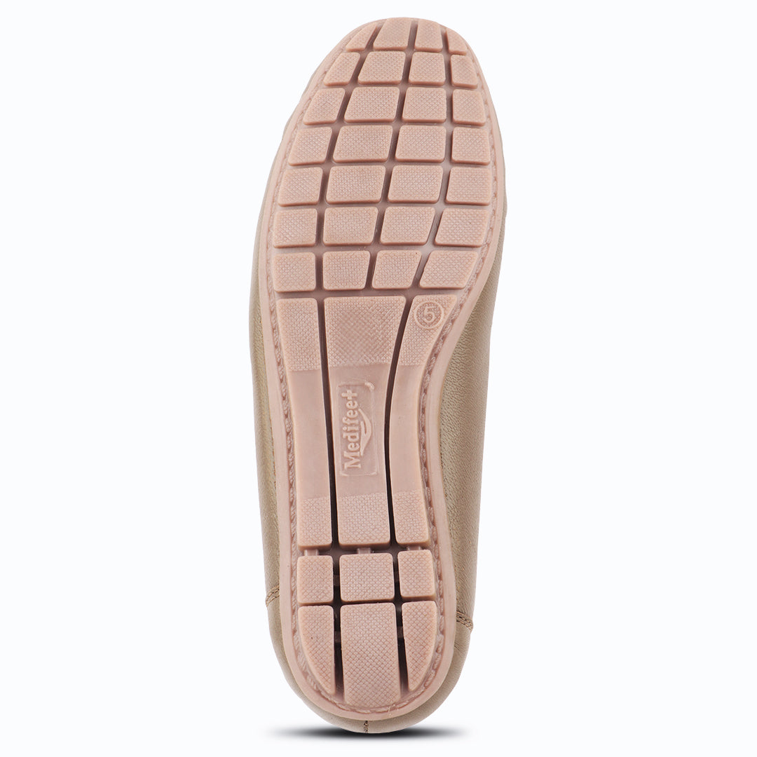 Medifeet Genuine Leather Comfortable & Arch Support Loafers For Women's