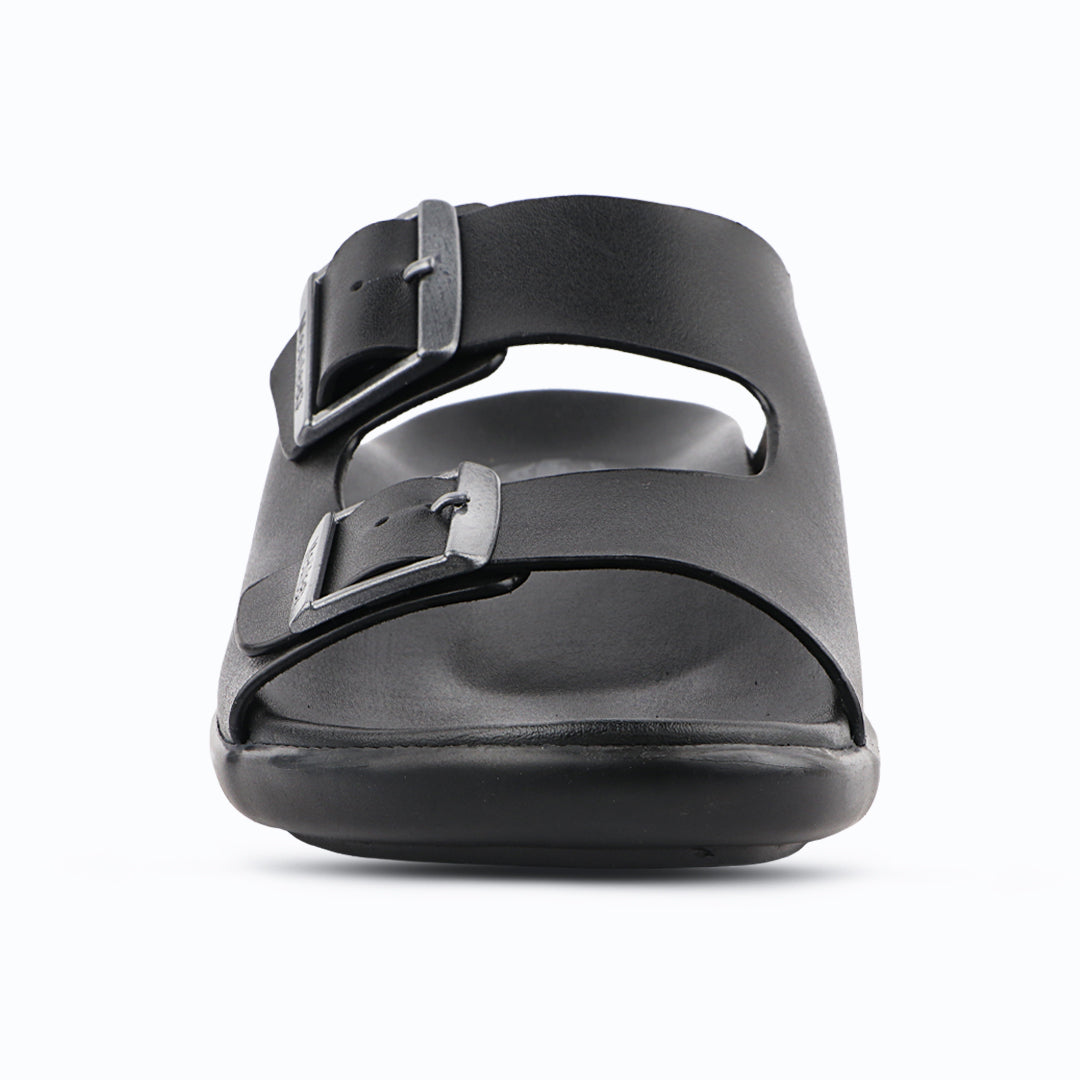 Medifeet Dual Buckle Leather Slippers for Men(Extra Comfortable with Arch Support)