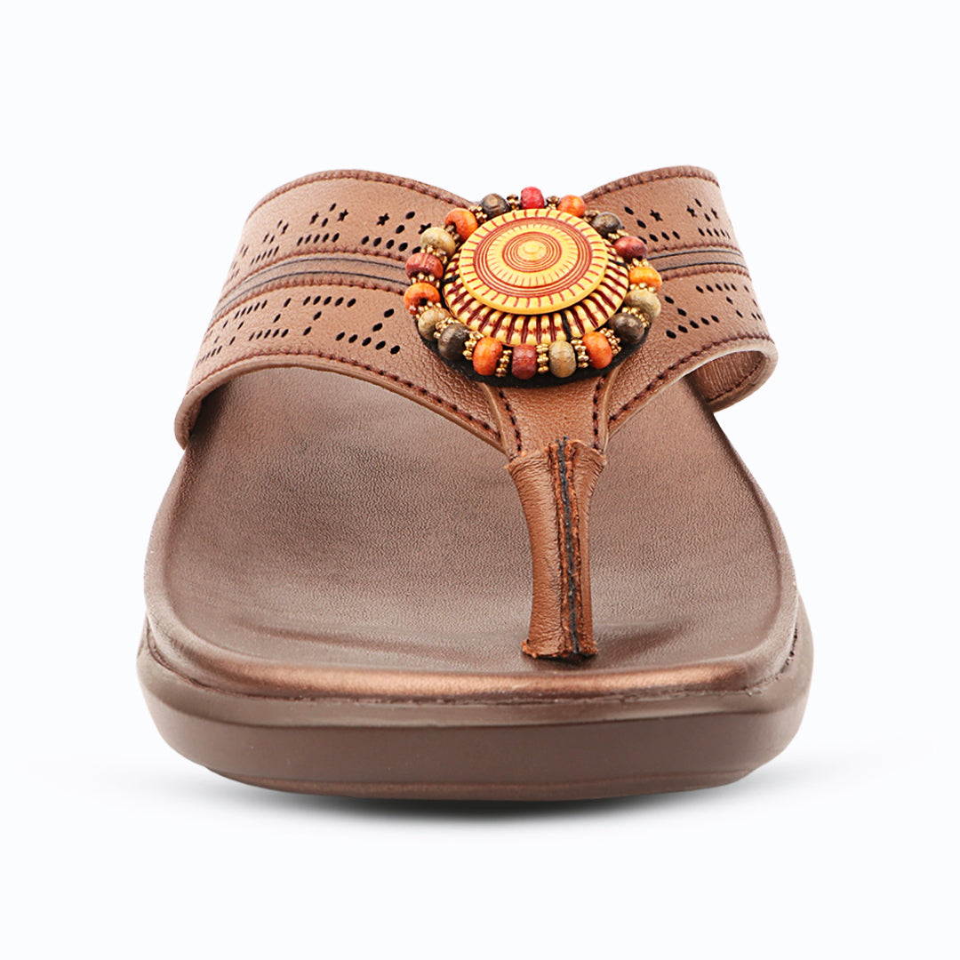 Medifeet Premium Laser Cut Strap with Elegant Embellishment Design Slippers For Women's - Everyday Comfort