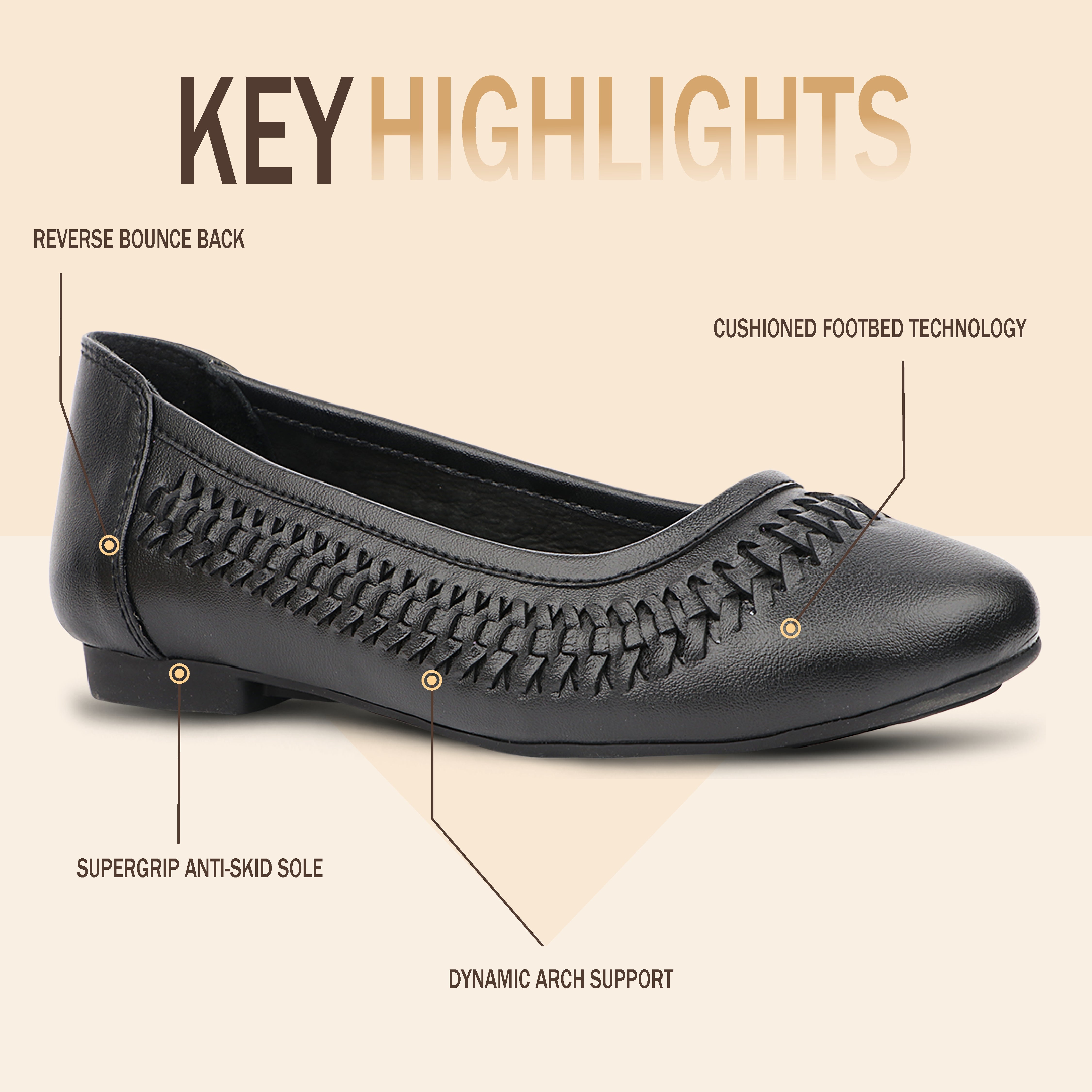 Medifeet Women Comfort Weave Ballet Flats – Lightweight Cushioned Office & Casual Shoes