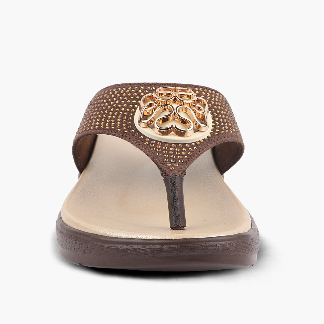 Medifeet Stylish Stone and Comfy Slippers for Women with Midsole Arch Support