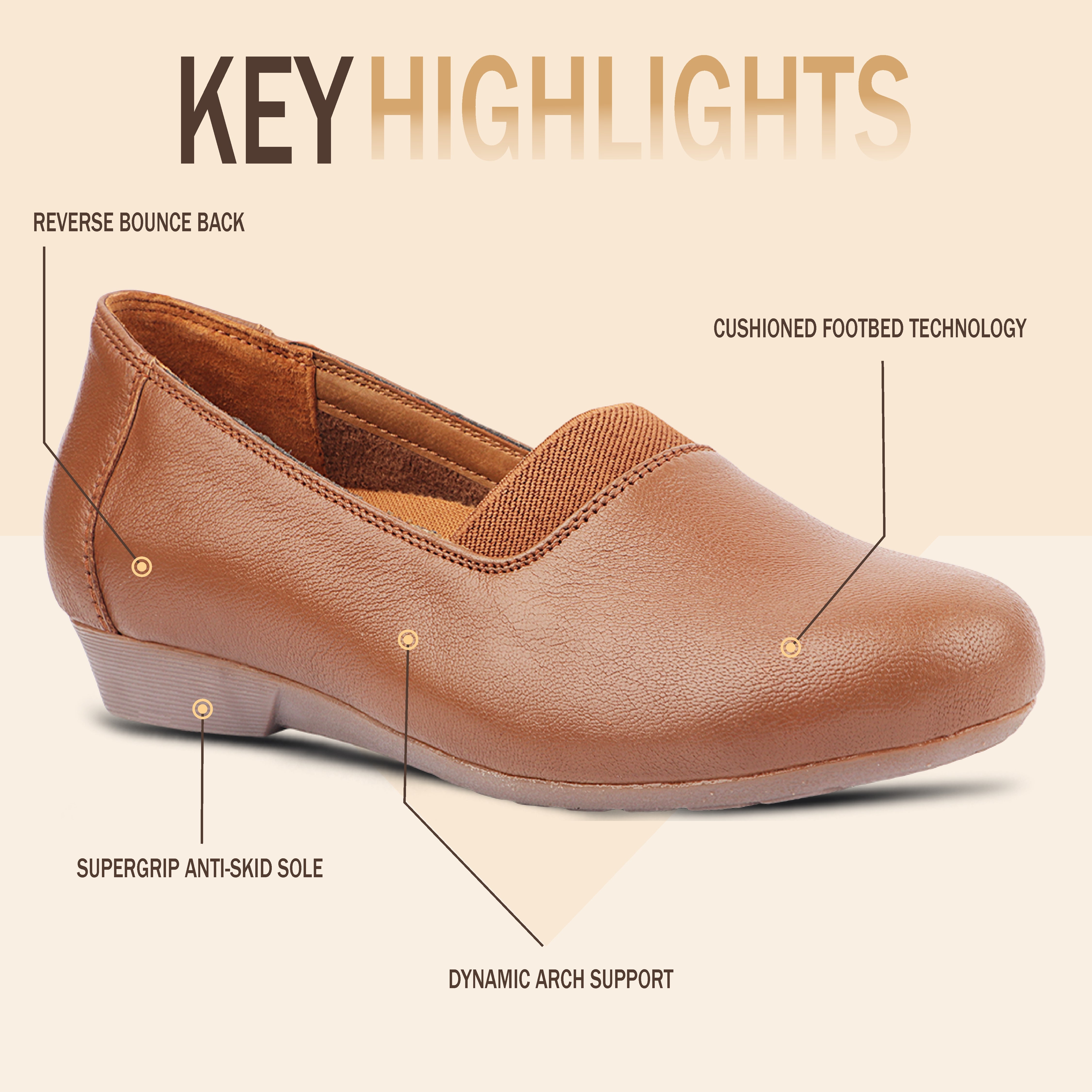Medifeet Stylish & Comfy Belly Loafers for Women (Anti Skid Grip | Cushioned Footbed)
