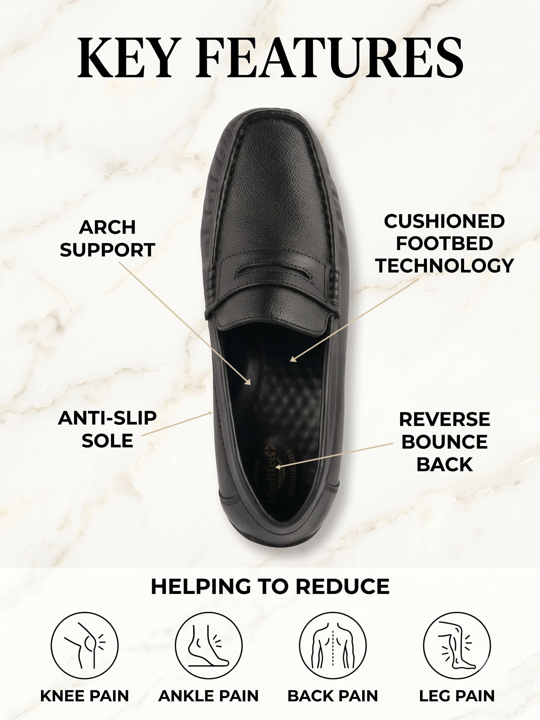 Medifeet Formal Style Shoes for Men
(Premium Genuine Leather | Men’s Loafer)