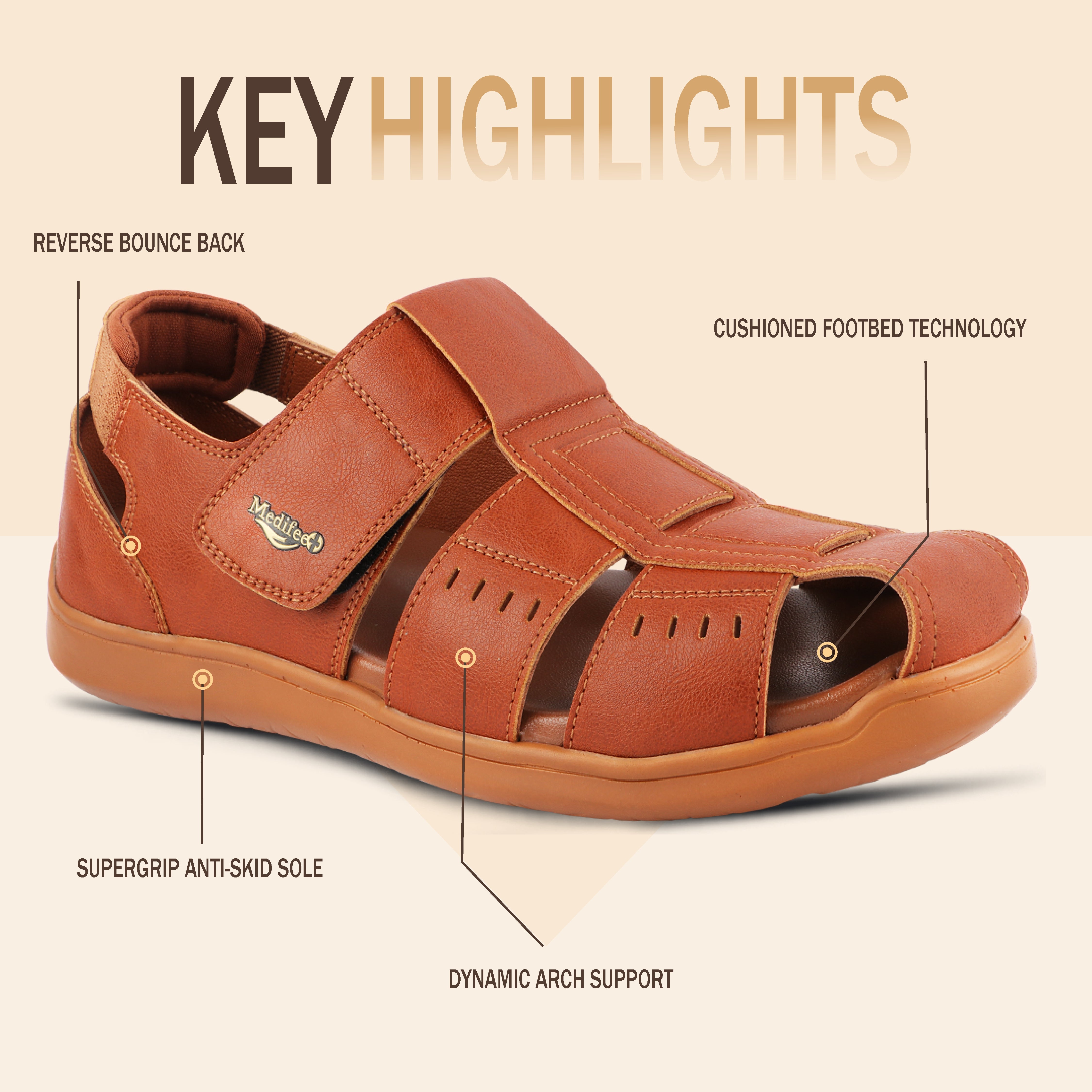 Ortho-Friendly Ankle-Strap Fisherman Sandals For Men's
