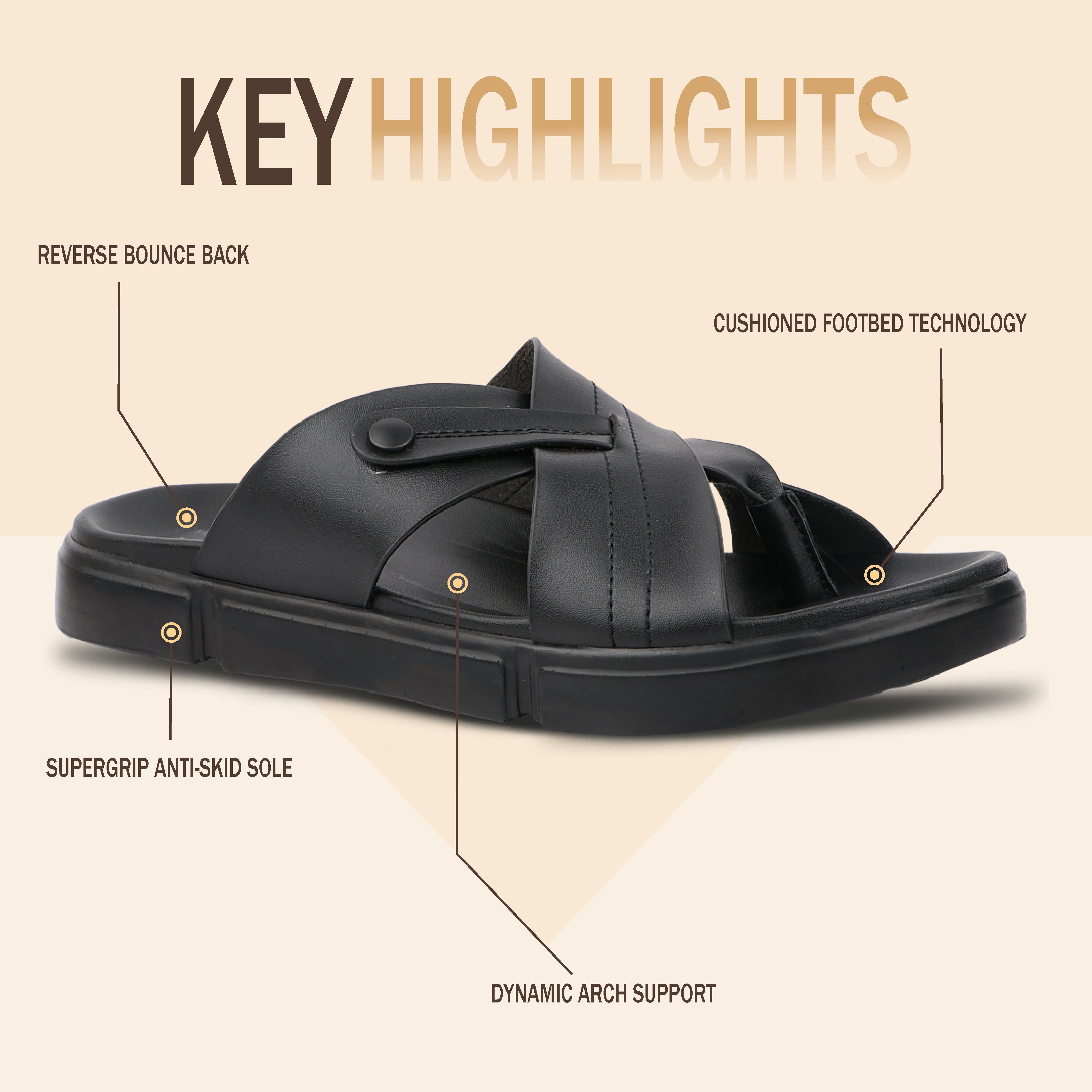 Medifeet ComfortZone Men's Cross Strap Slide Sandals | German Technology Comfort Midsole | Arch Support | Lightweight Slip-On Casual Footwear for Daily Wear