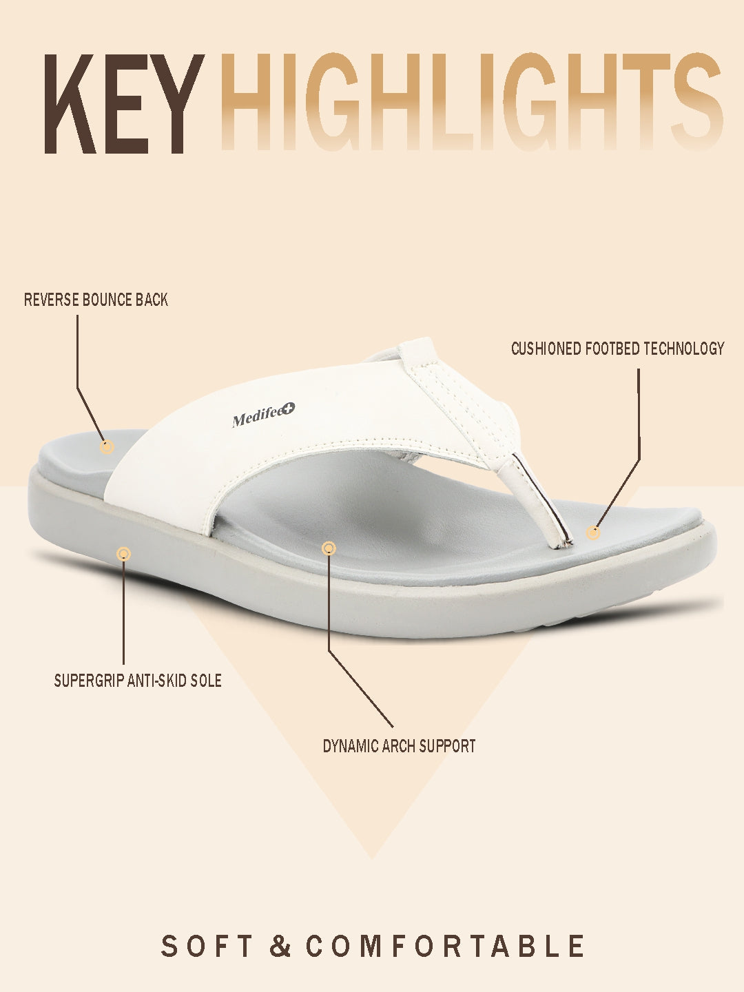 Medifeet Men's Leather Thong Slippers