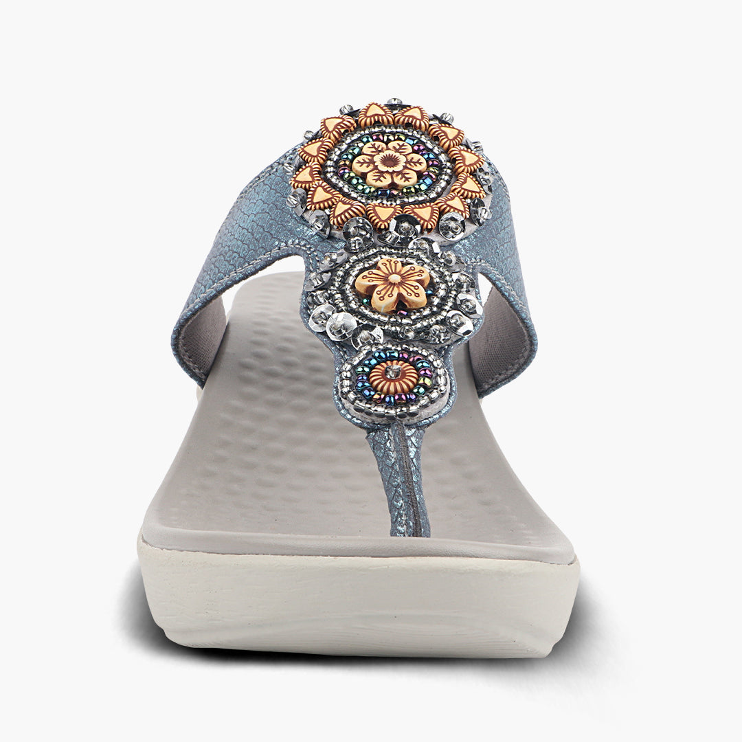 Medifeet Cushioned Wedge Heel Sandals for Women (Arch Support)