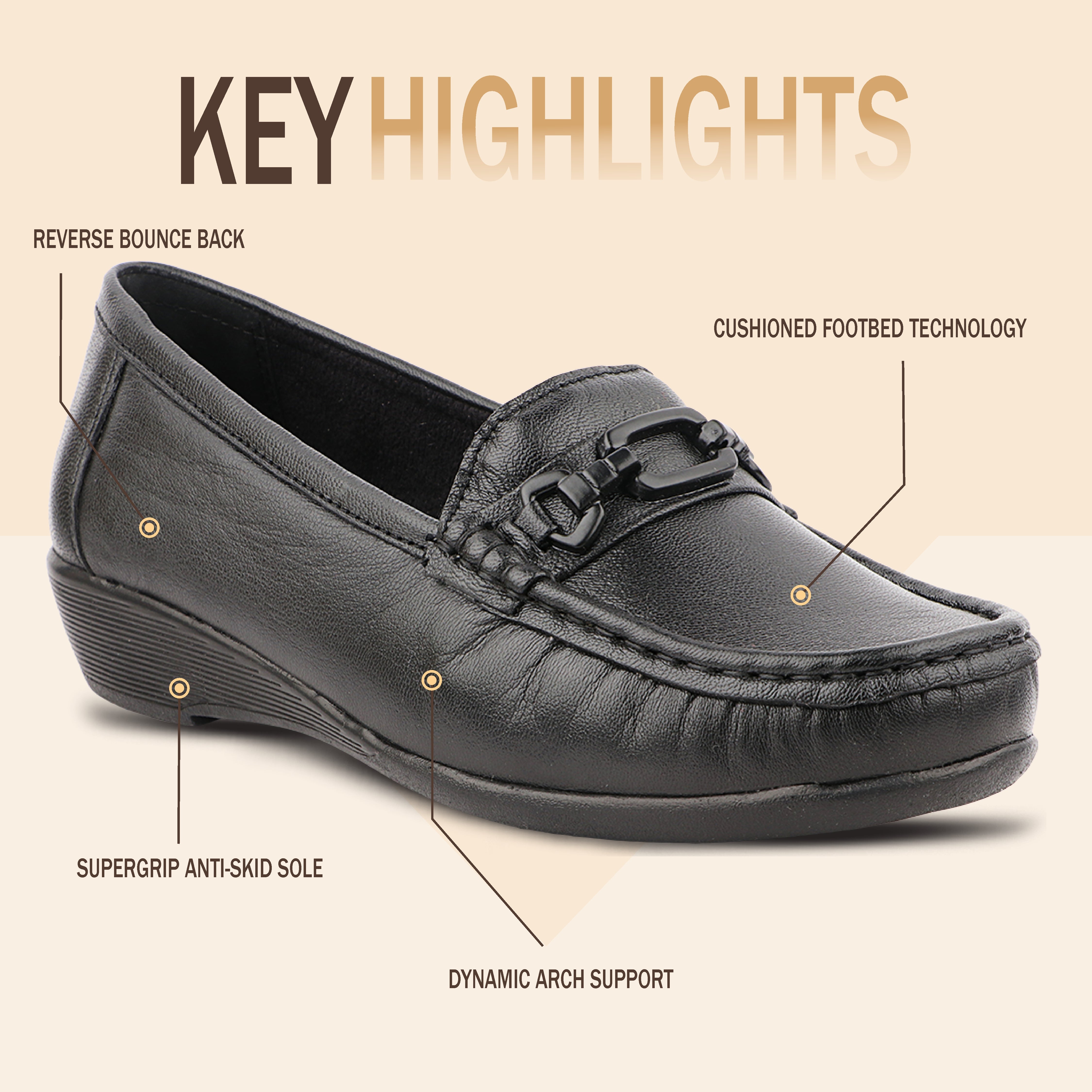 Medifeet Women’s Comfort Loafers – Genuine Leather Slip-On Flats with Arch Support & Cushioned Insole