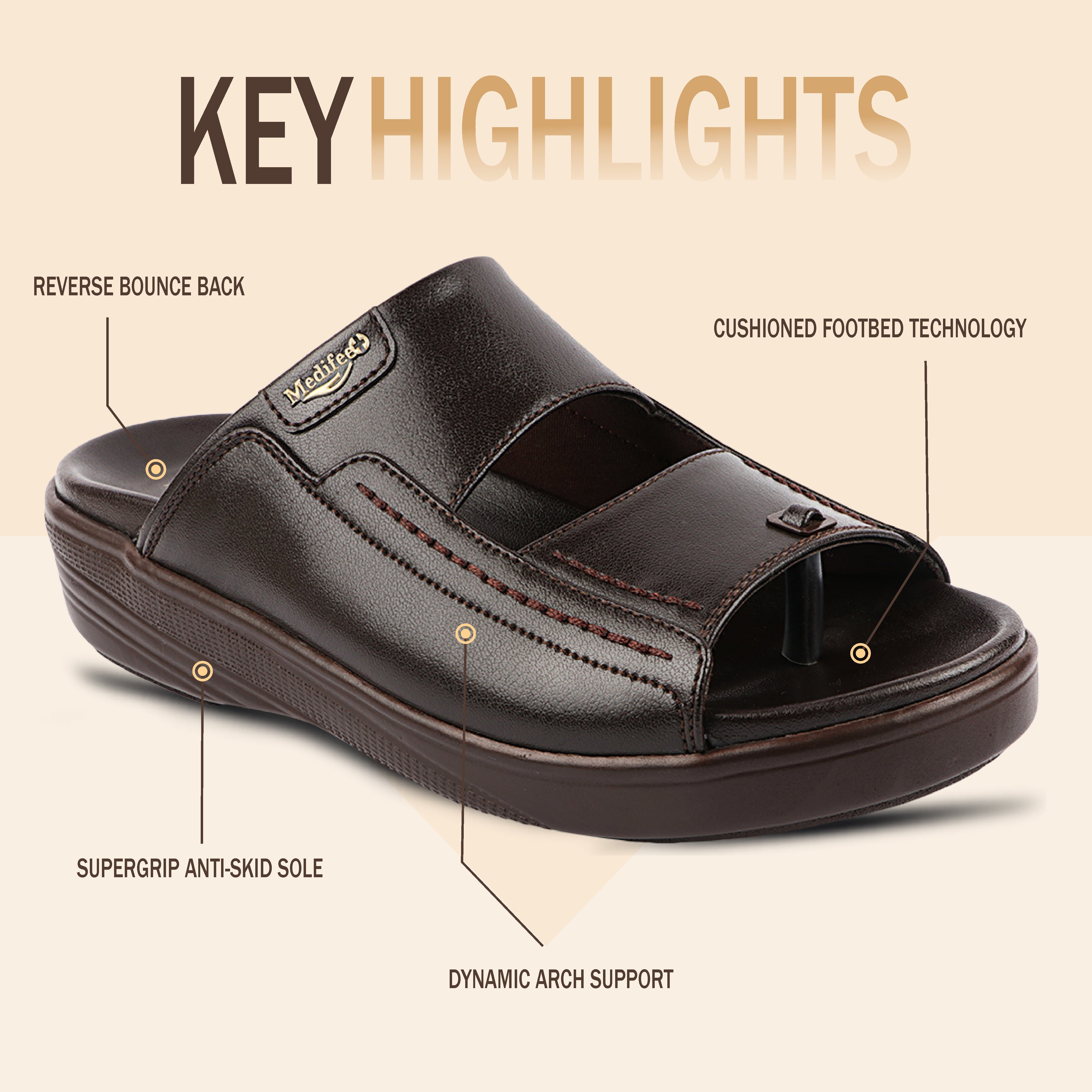 Medifeet Comfortable Slippers for Men (Leather Slippers | Slip on)