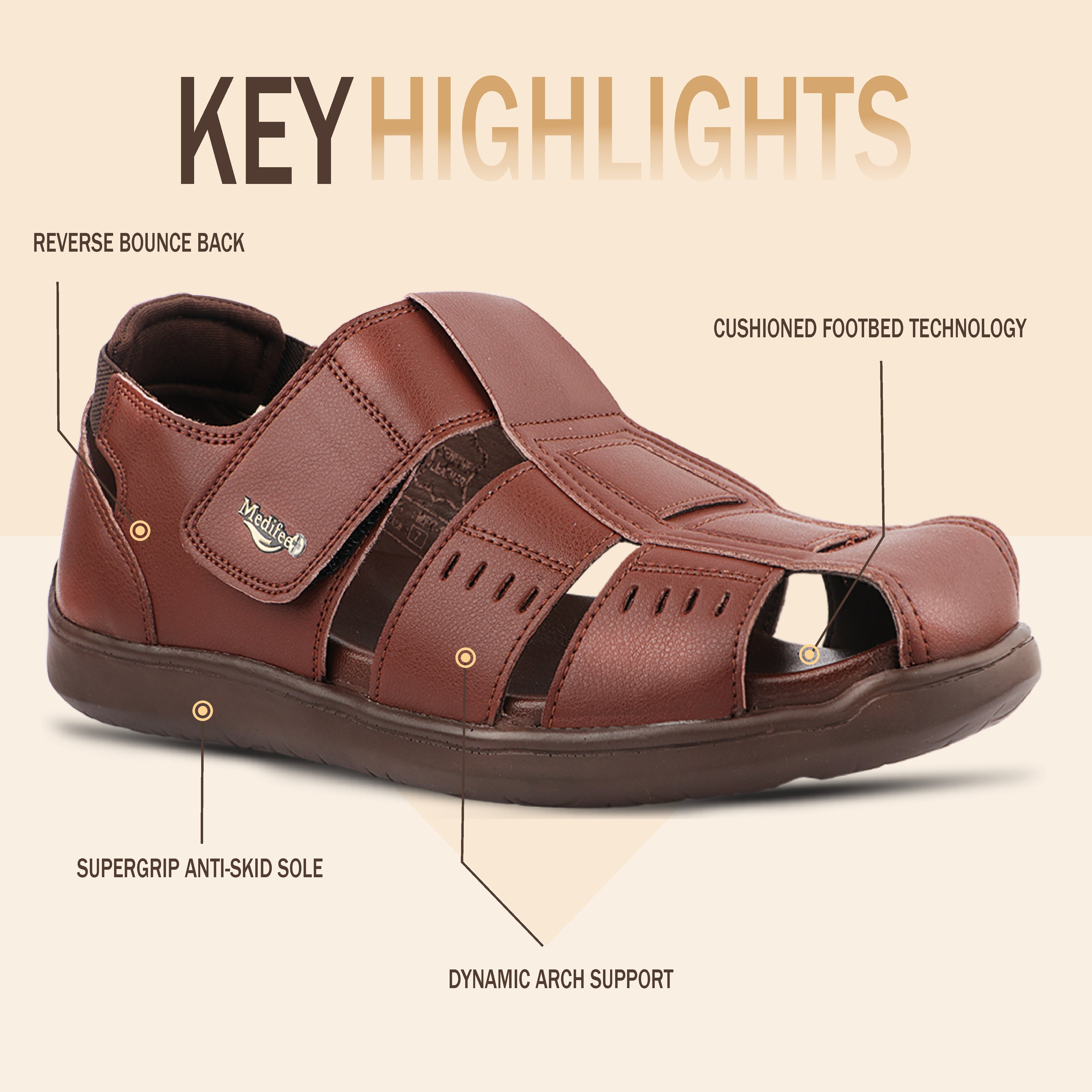 Ortho-Friendly Ankle-Strap Fisherman Sandals For Men's