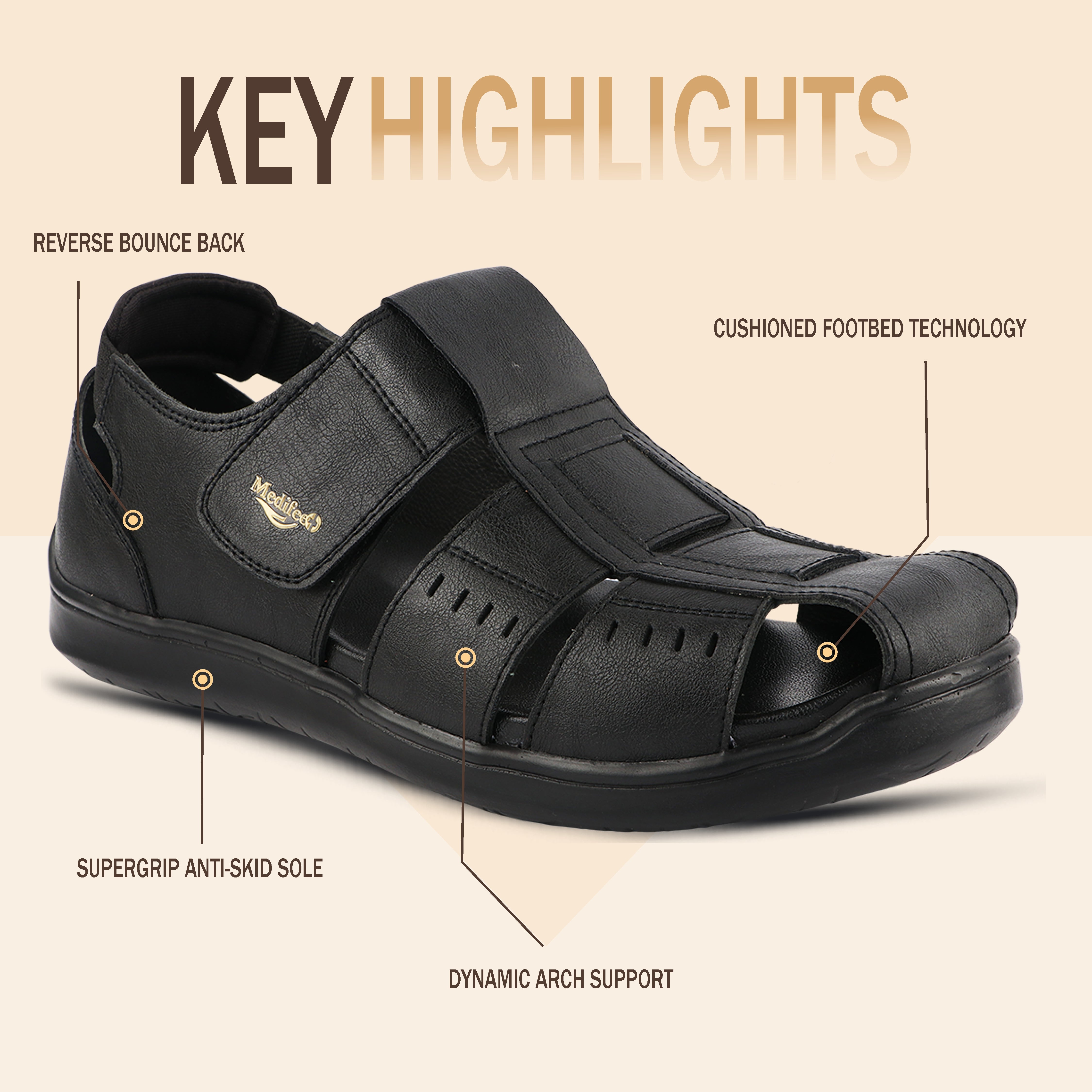 Ortho-Friendly Ankle-Strap Fisherman Sandals For Men's