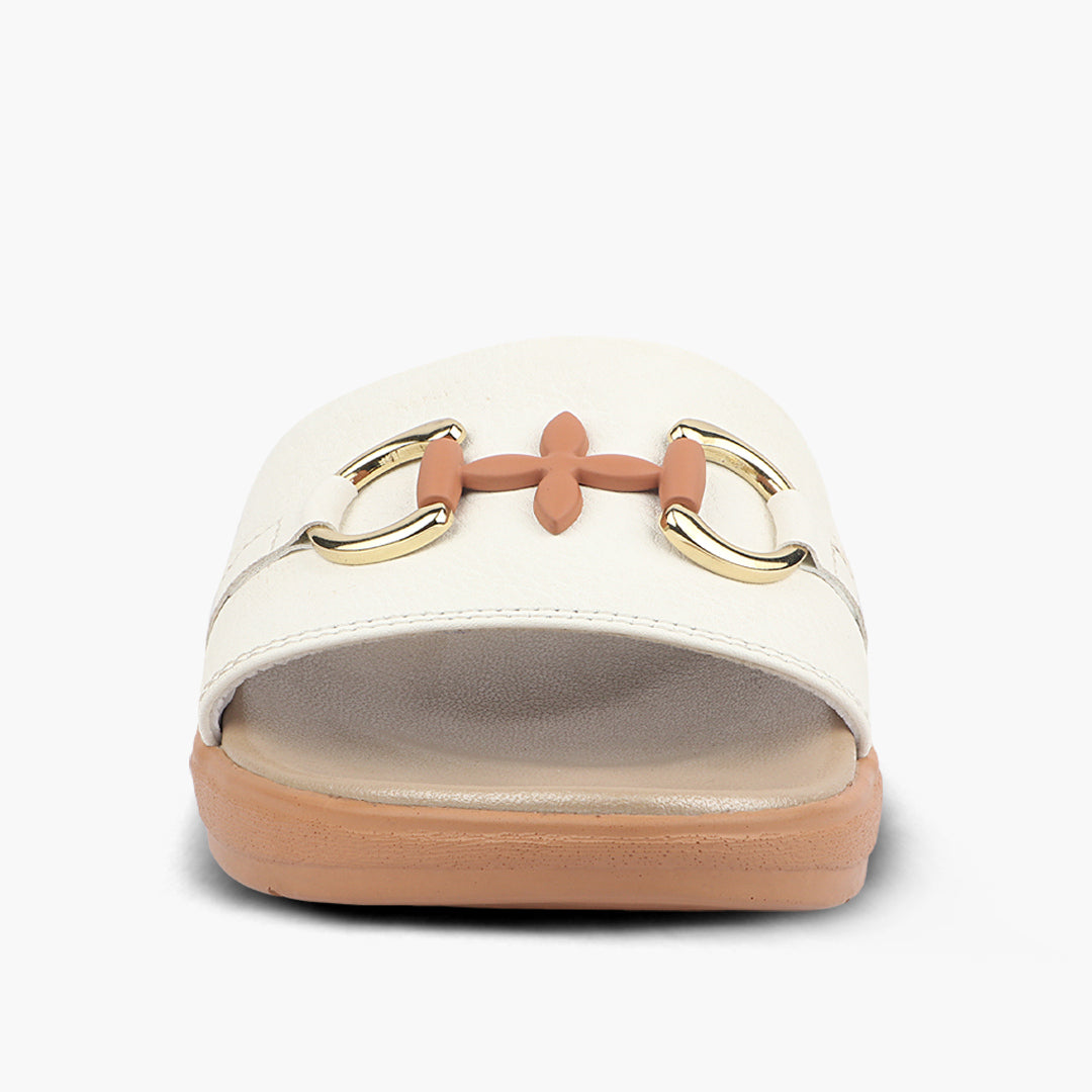 Medifeet Classic Leather Slide for Women (Cushioned Footbed & Arch Support)