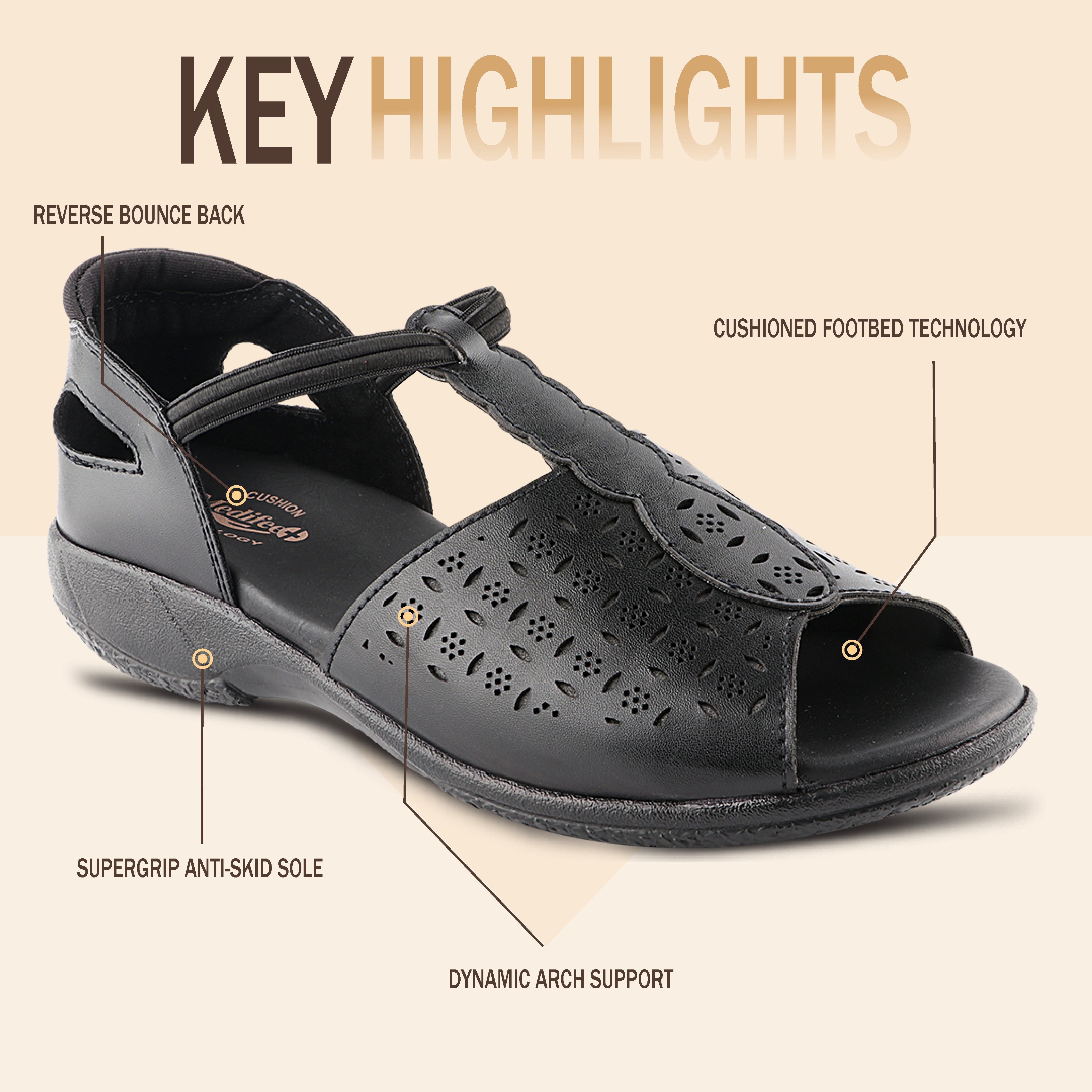 Medifeet Cushioned Footbed Women Sandals