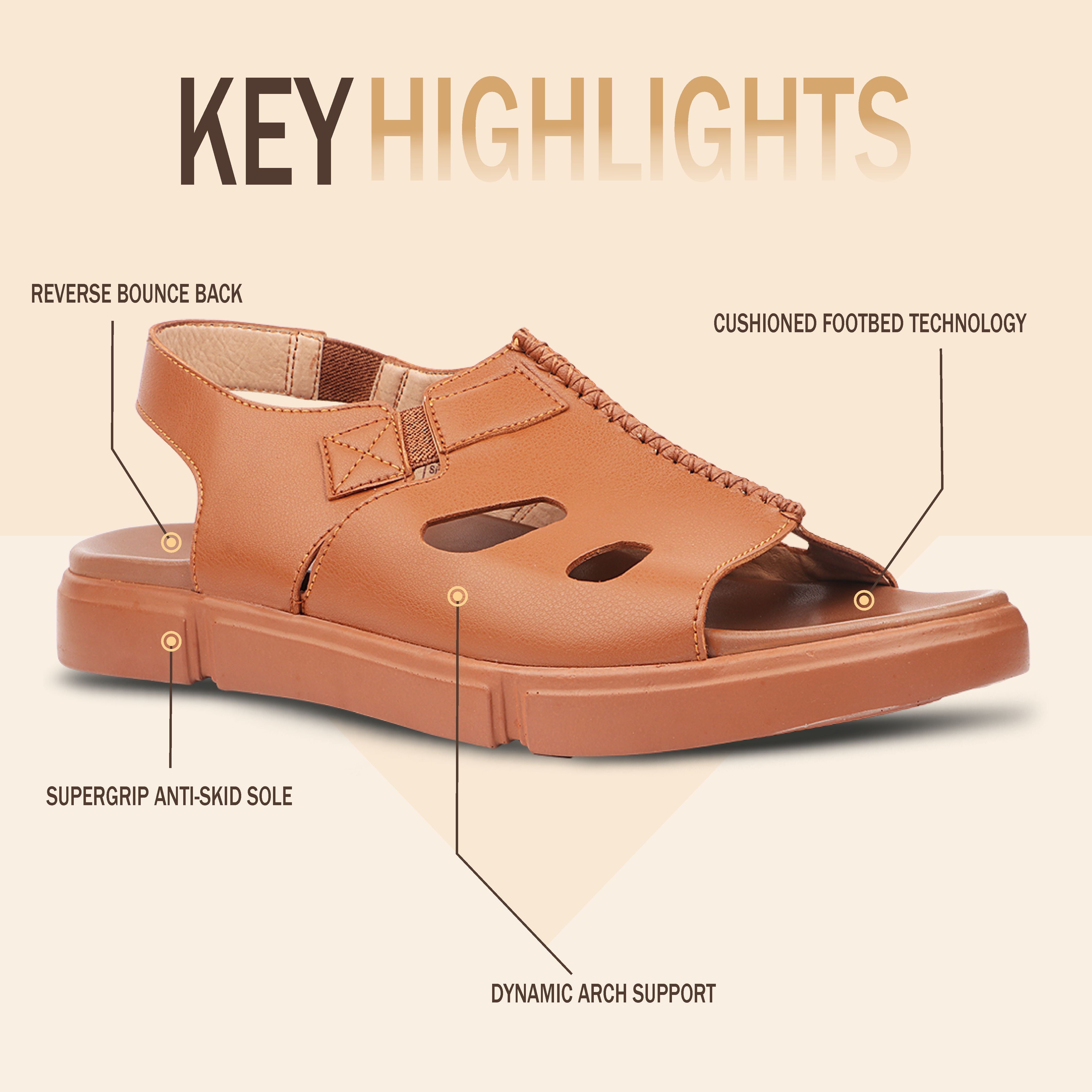 Medifeet Men's Orthopedic Slingback Sandals | Arch Support | German Comfort Technology | Everyday Comfort
