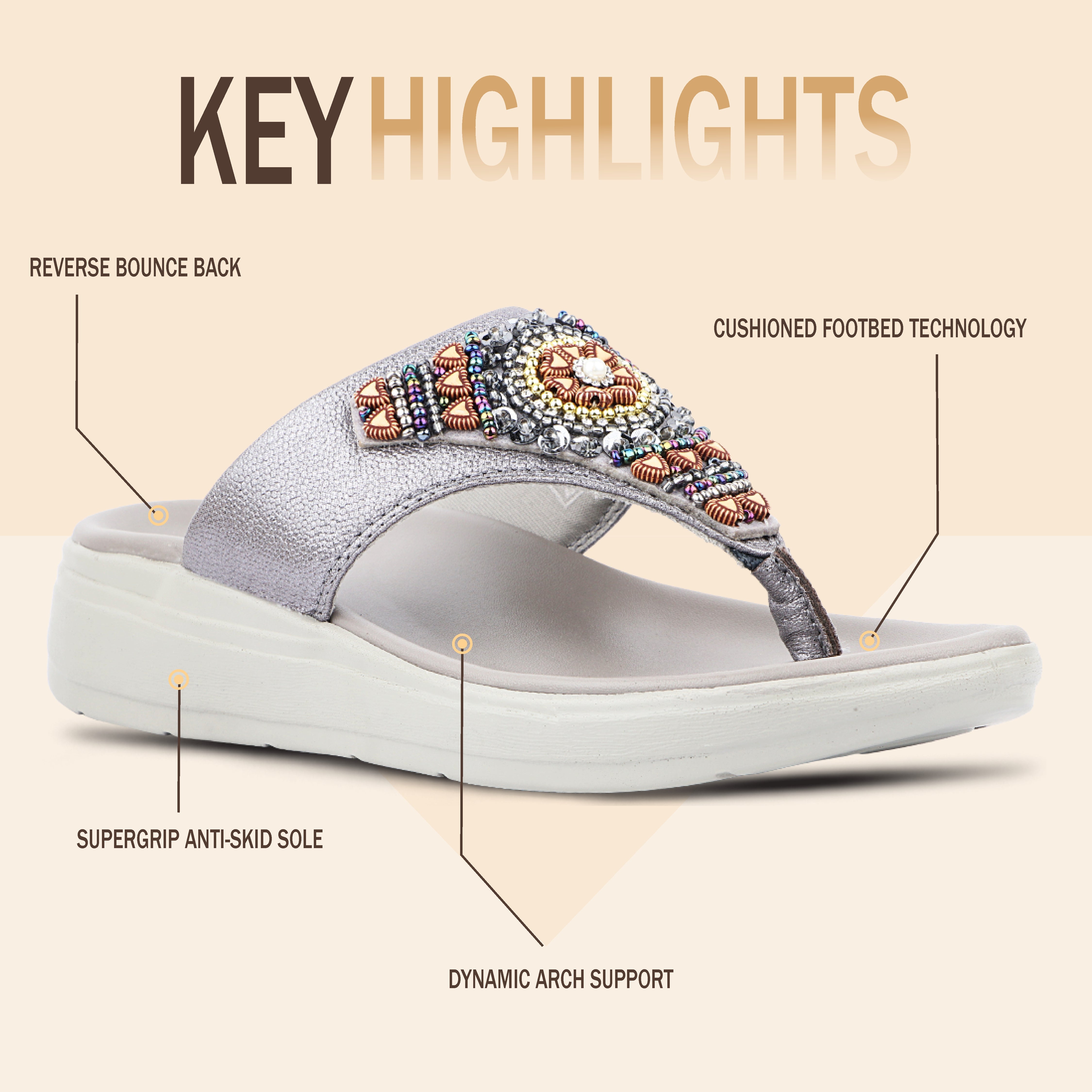 Medifeet Luxe Beaded Orthopedic Sandals – Fashion Meets Comfort Technology