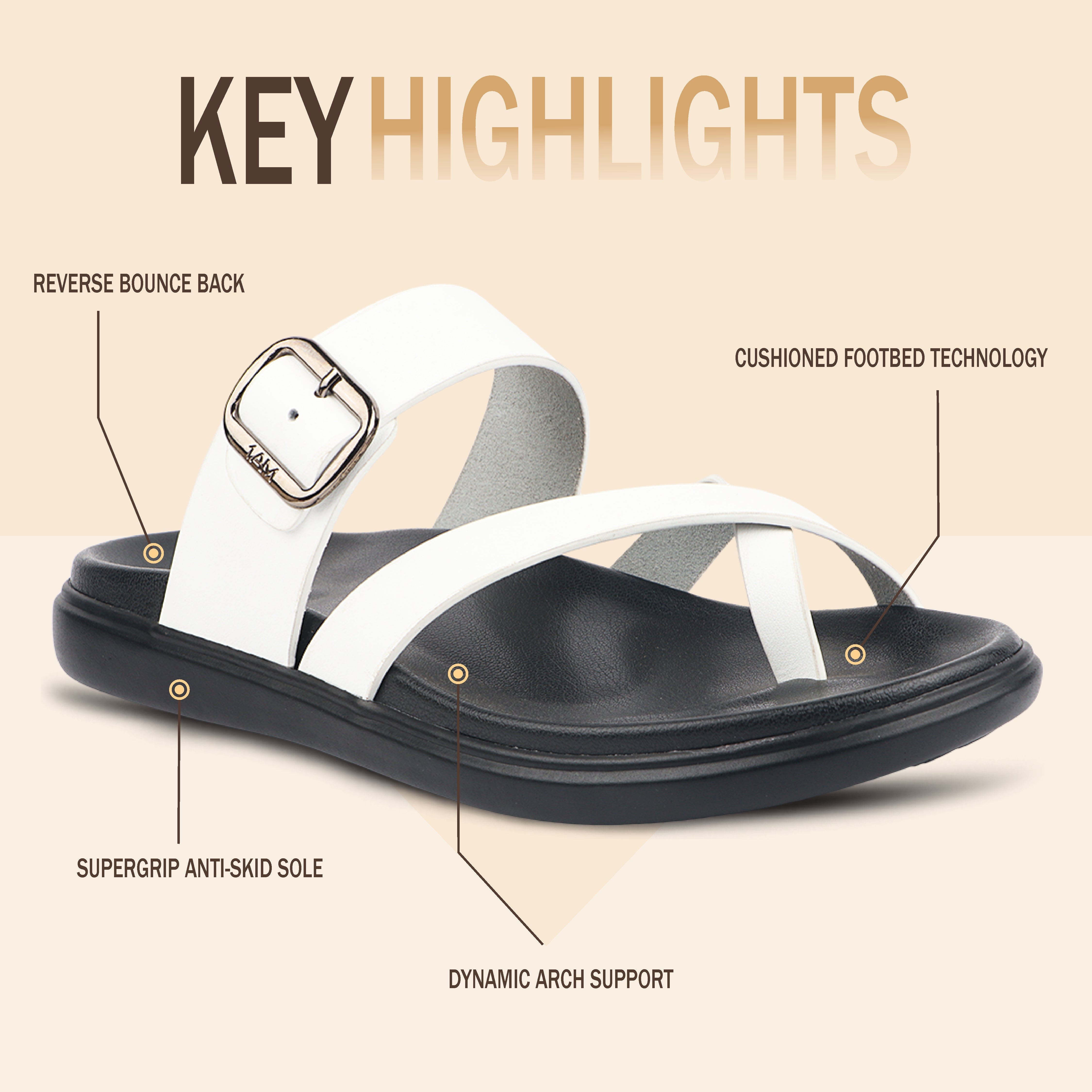 Medifeet Women’s Comfort Cross Strap Slide Sandals with Adjustable Buckle | Arch Support | Cushioned Footbed | Lightweight Anti-Slip Sole