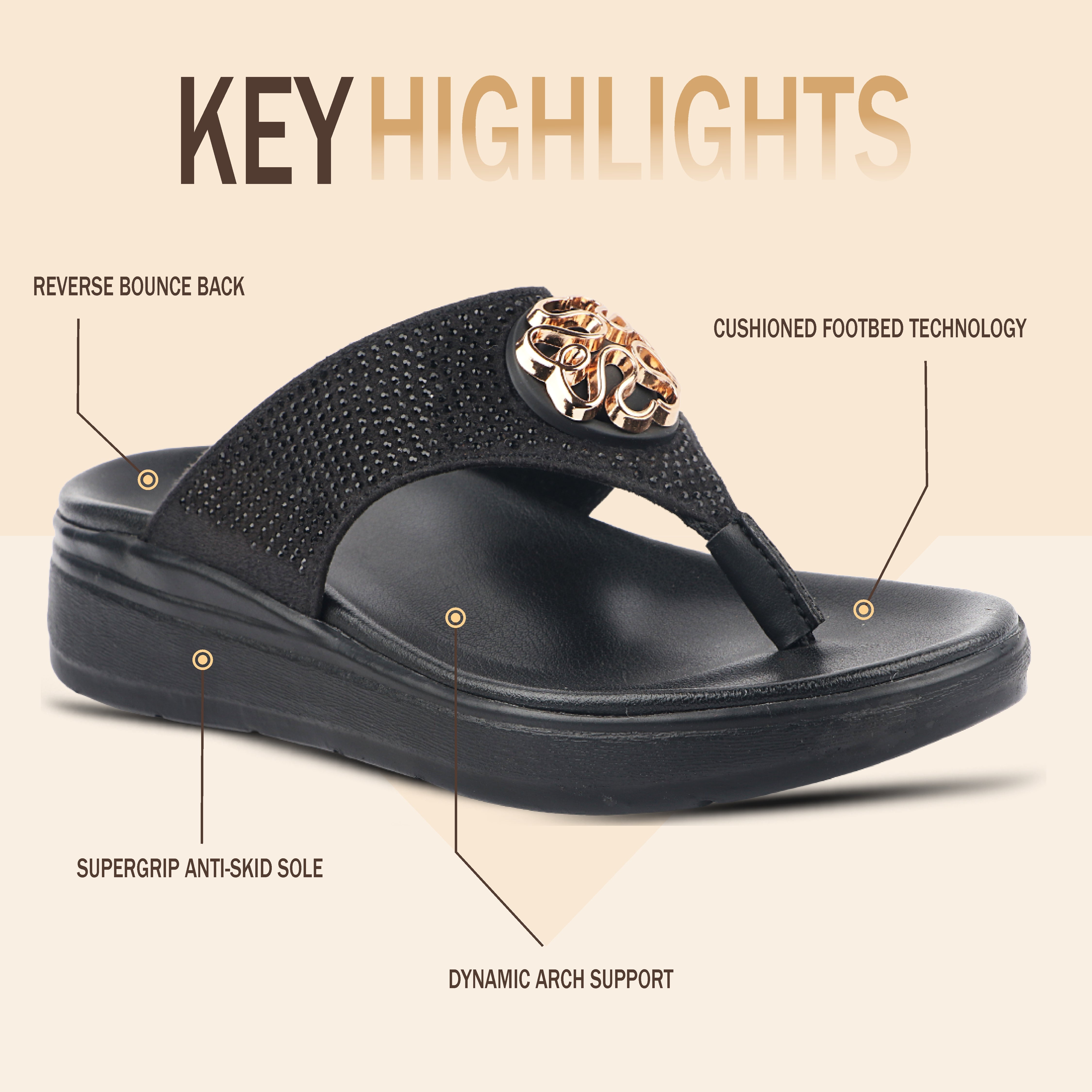 Medifeet Stylish Stone and Comfy Slippers for Women with Midsole Arch Support
