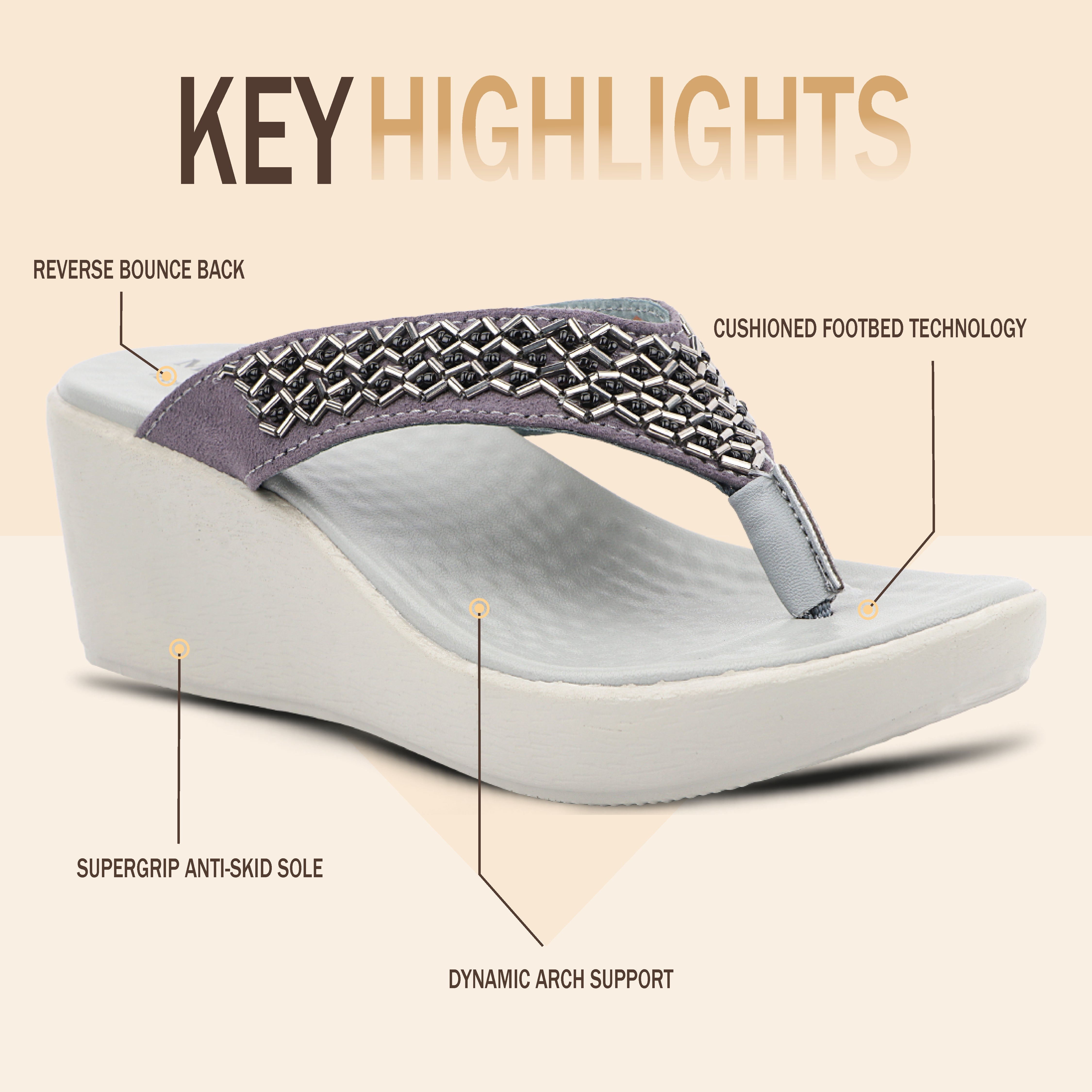 Medifeet Cushioned Footbed Comfortable Heel