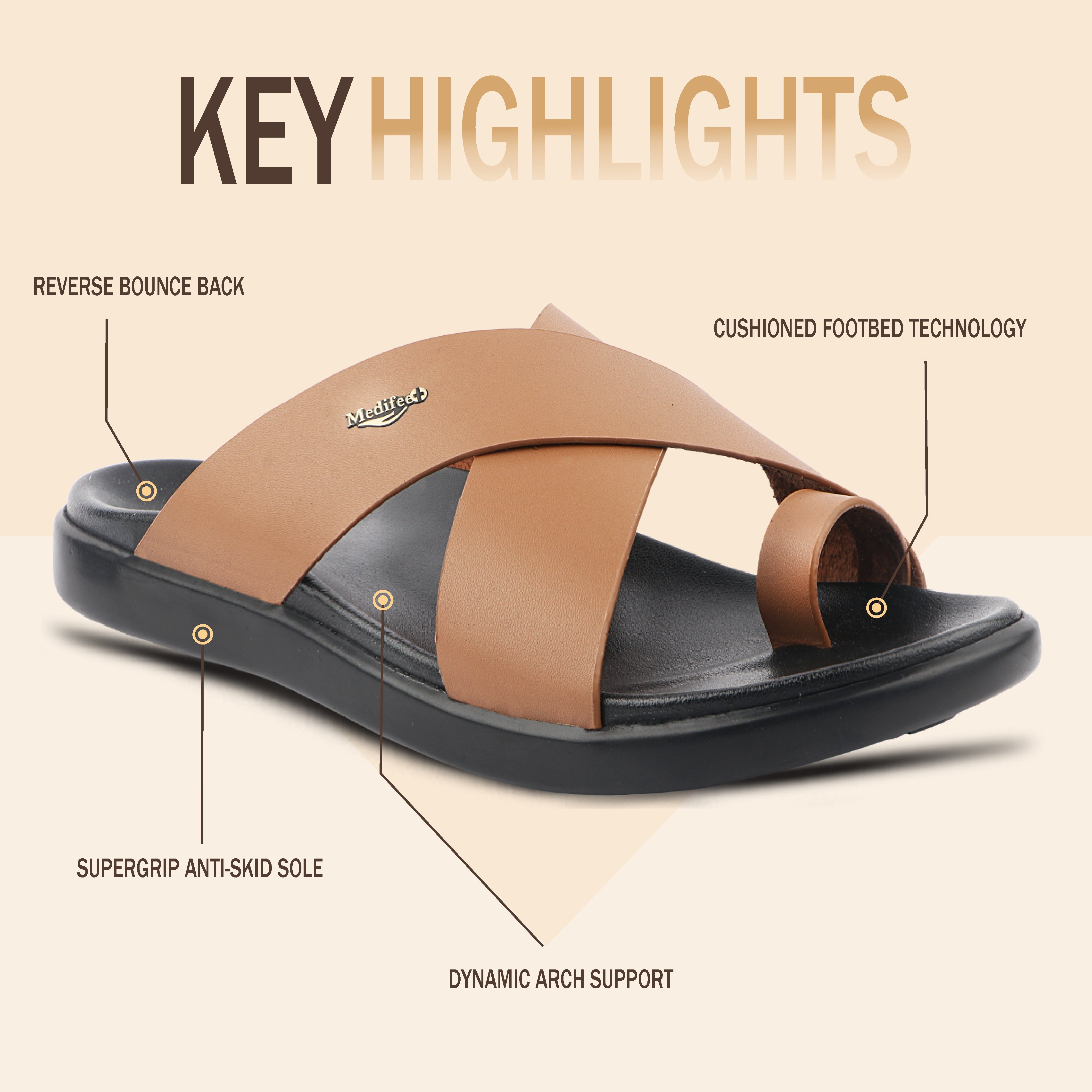 Medifeet all day Wear Comfortable Slippers for Men