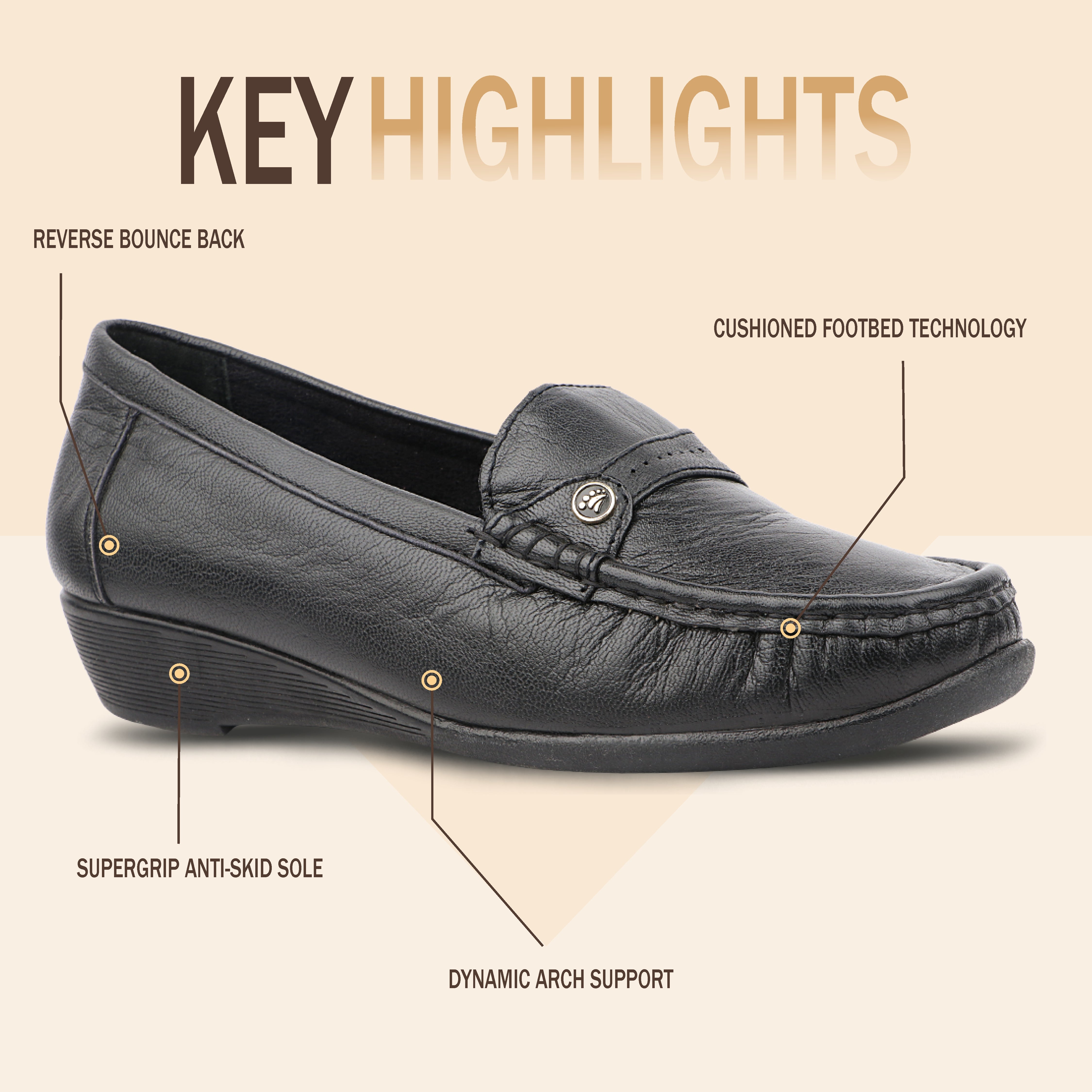 Medifeet Premium Leather Moccasin Loafers for Women | Plush Padded Footbed, Anatomical Arch Support, Breathable Inner Lining Loafers