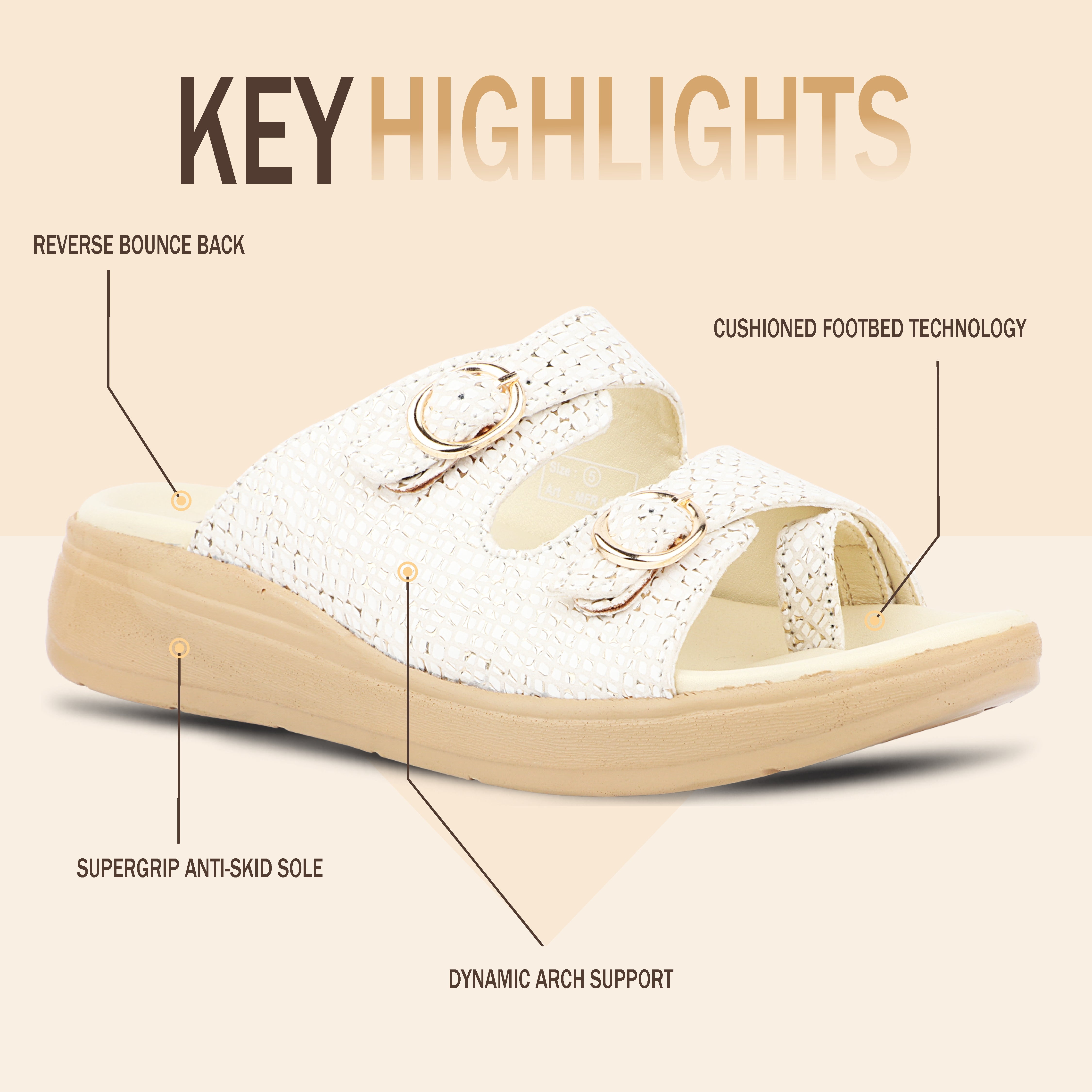 Medifeet DiaStyle Fashion Meets Comfort Diabetic Sandal | Premium Cushioned Orthopedic Slides for All-Day Walking Support