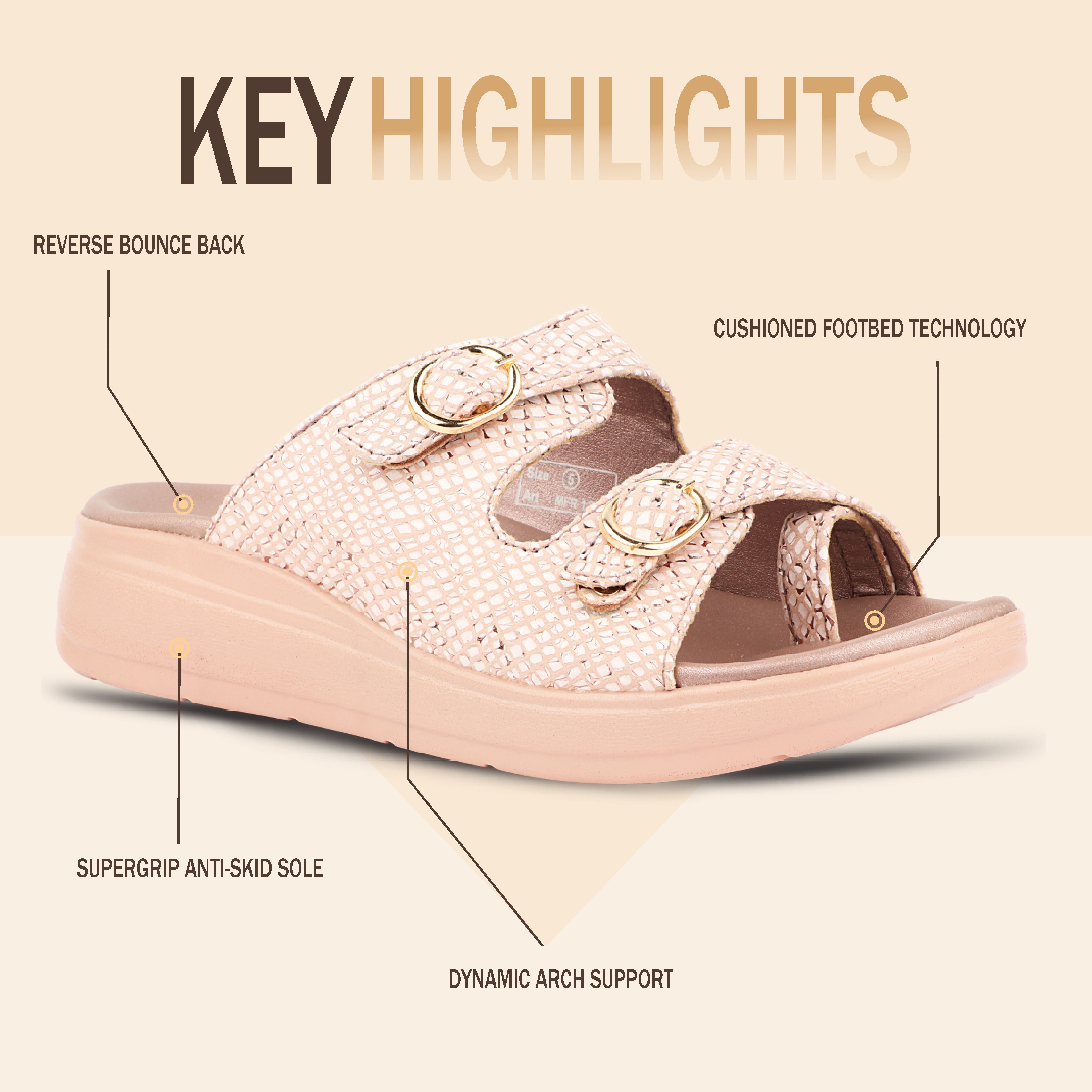 Medifeet DiaStyle Fashion Meets Comfort Diabetic Sandal | Premium Cushioned Orthopedic Slides for All-Day Walking Support