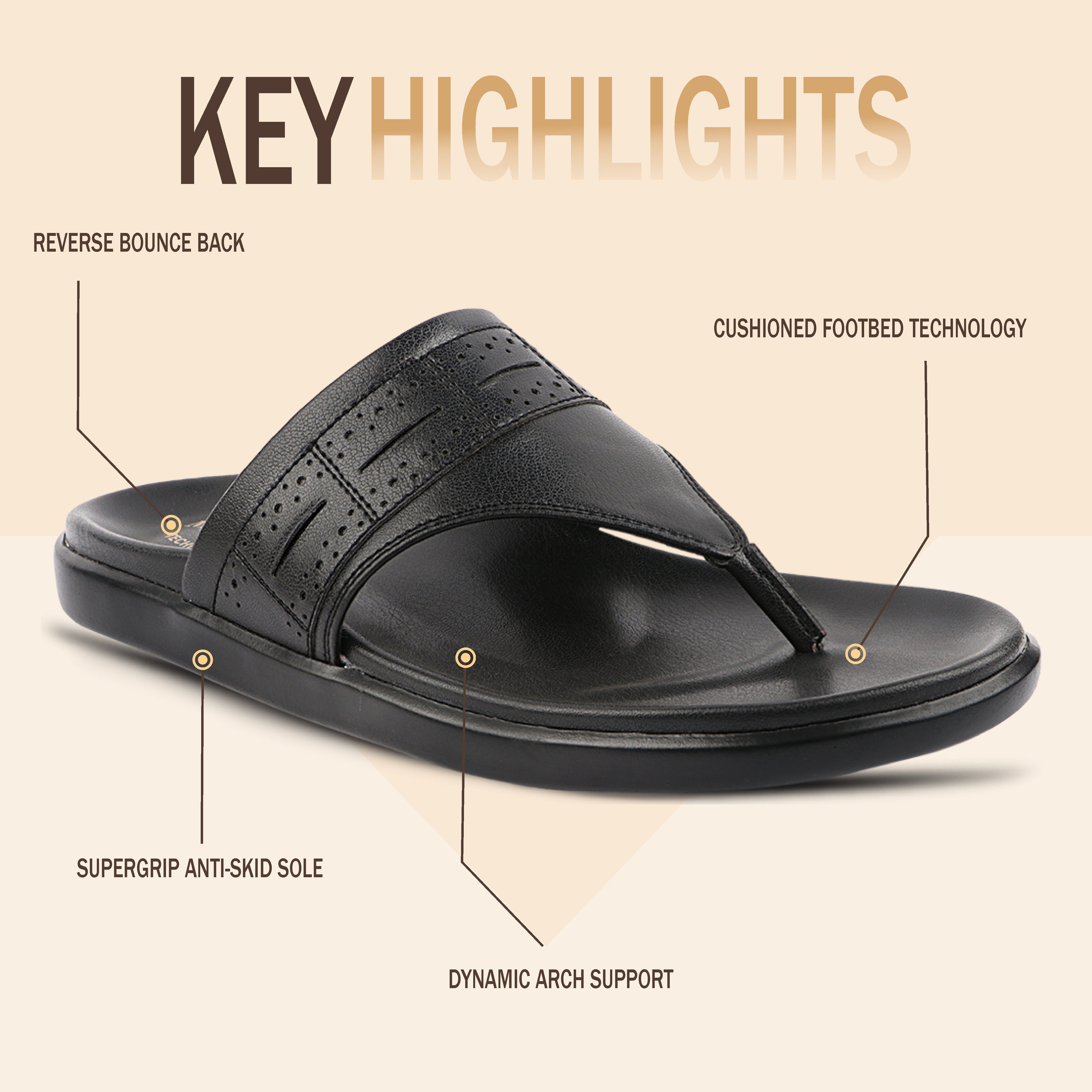 Medifeet V-Strap Dashey Sandals For Men's (Cushion & Comfort)