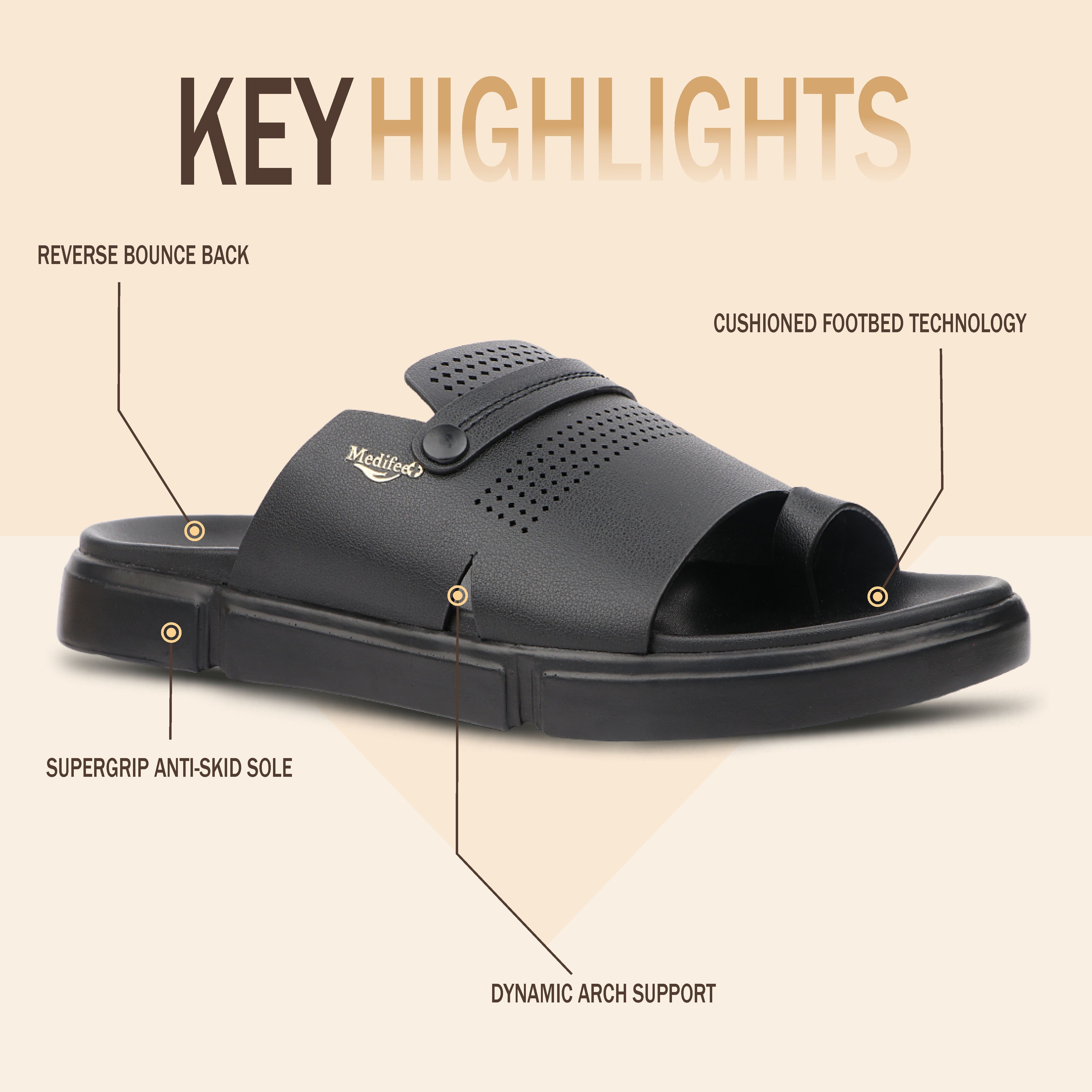 Medifeet Ortho Walk Slide Sandal For Men's | German Technology Comfort Midsole with Arch Support & Lightweight Sandals