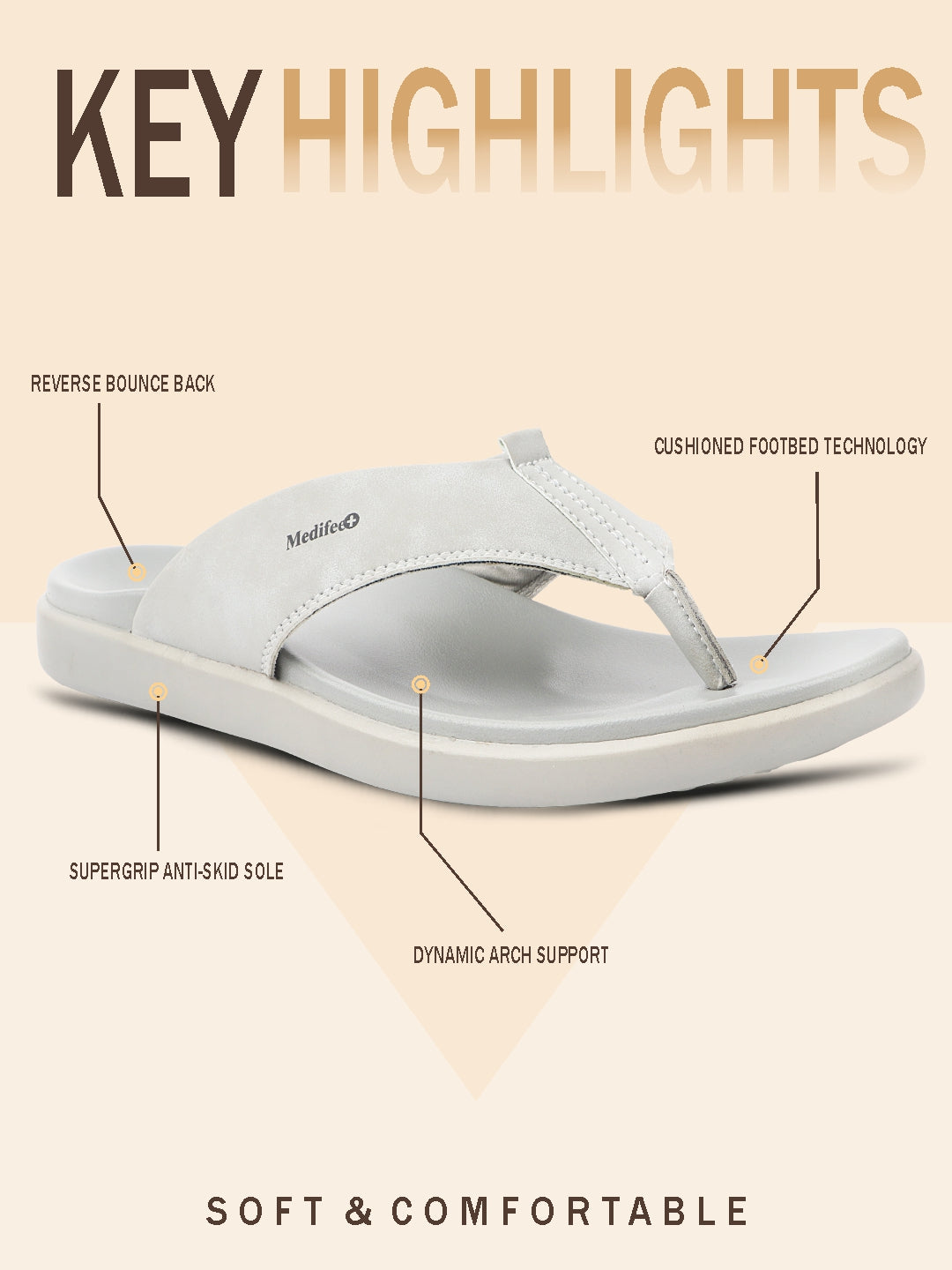 Medifeet Men's Leather Thong Slippers