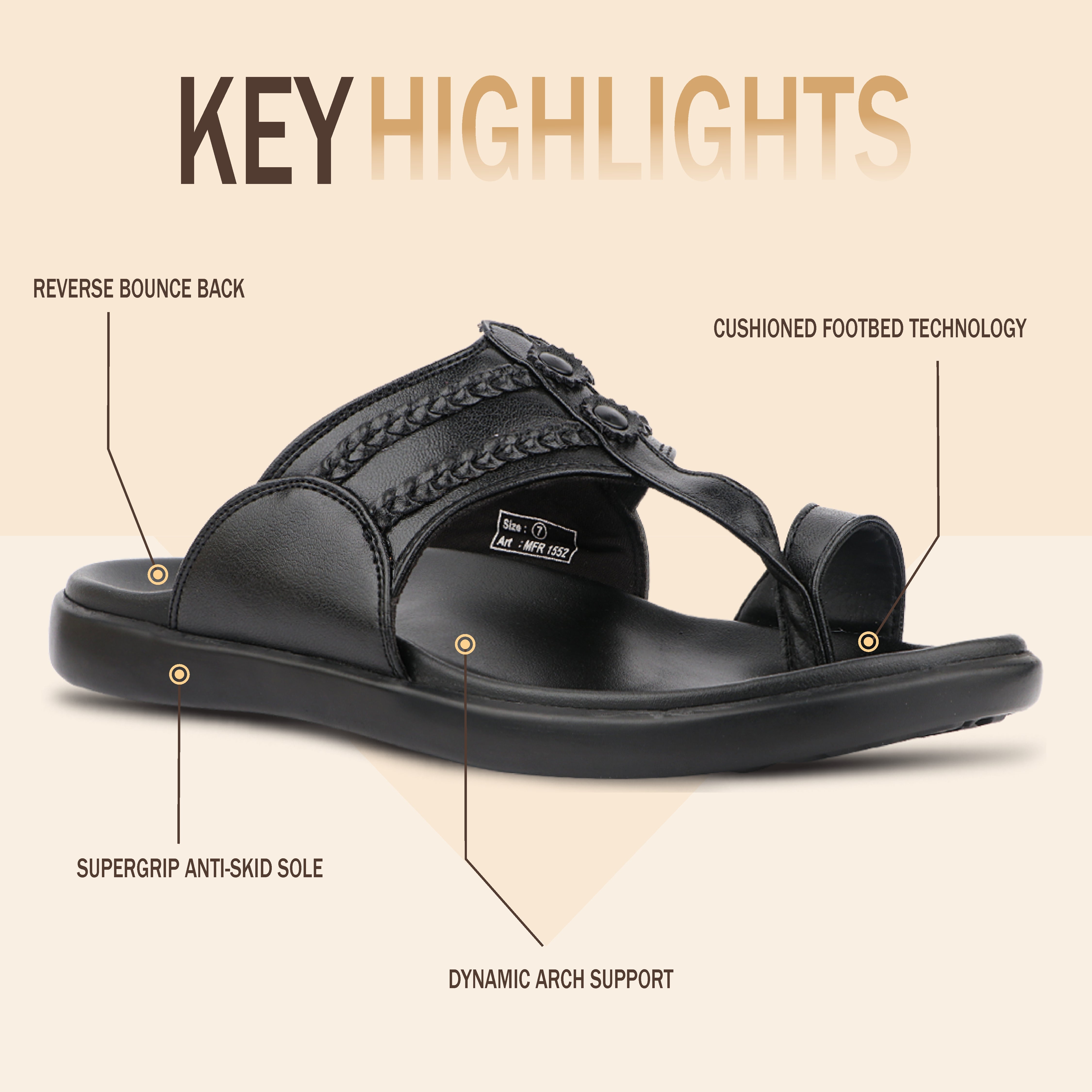 Medifeet Men’s Ethnic Comfort Sandals with Arch Support – All-Day Walking Slippers